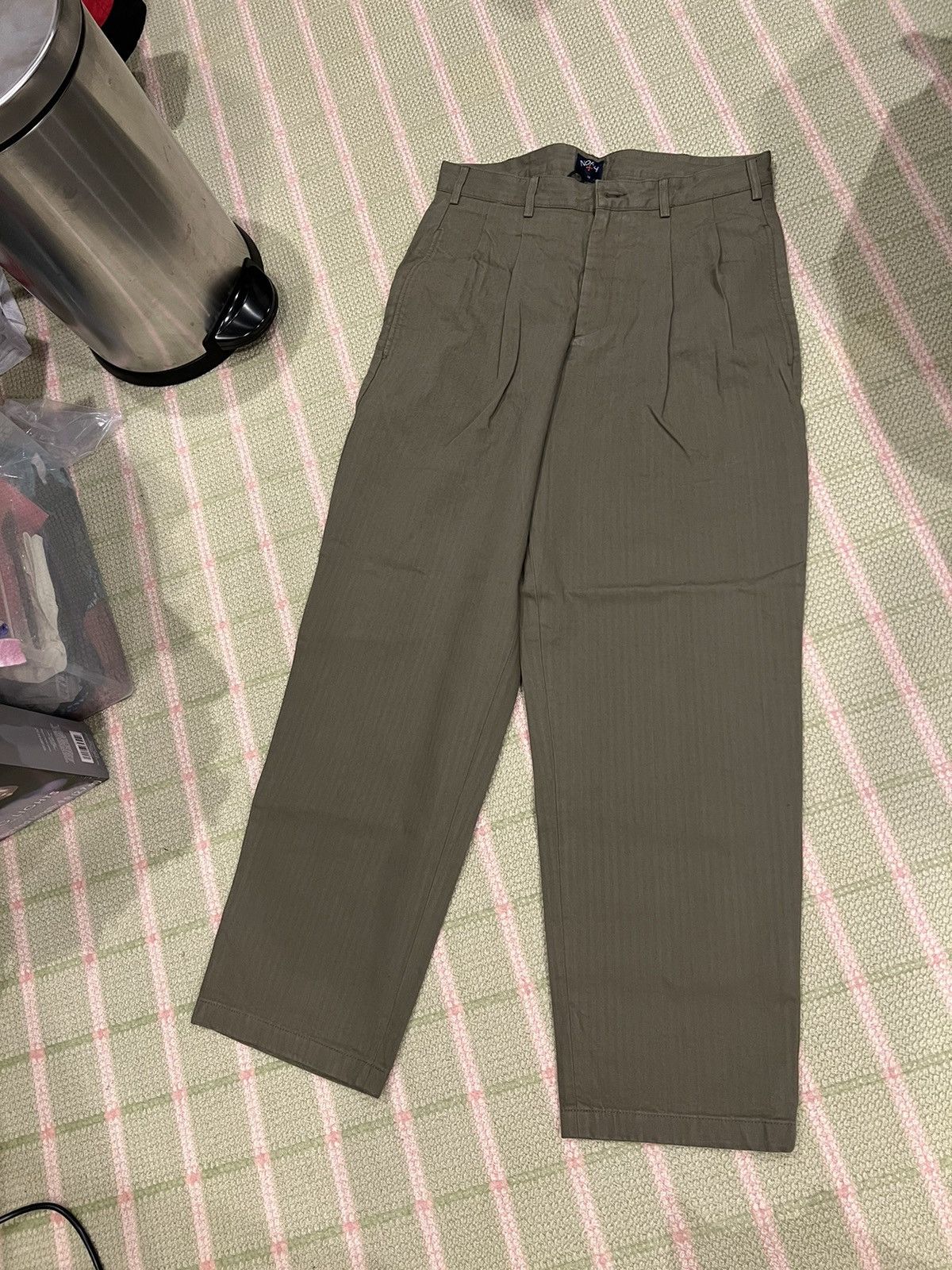 Noah Classic Double-Pleat Herringbone Pant Size US 32 / EU 48 - 8 Thumbnail