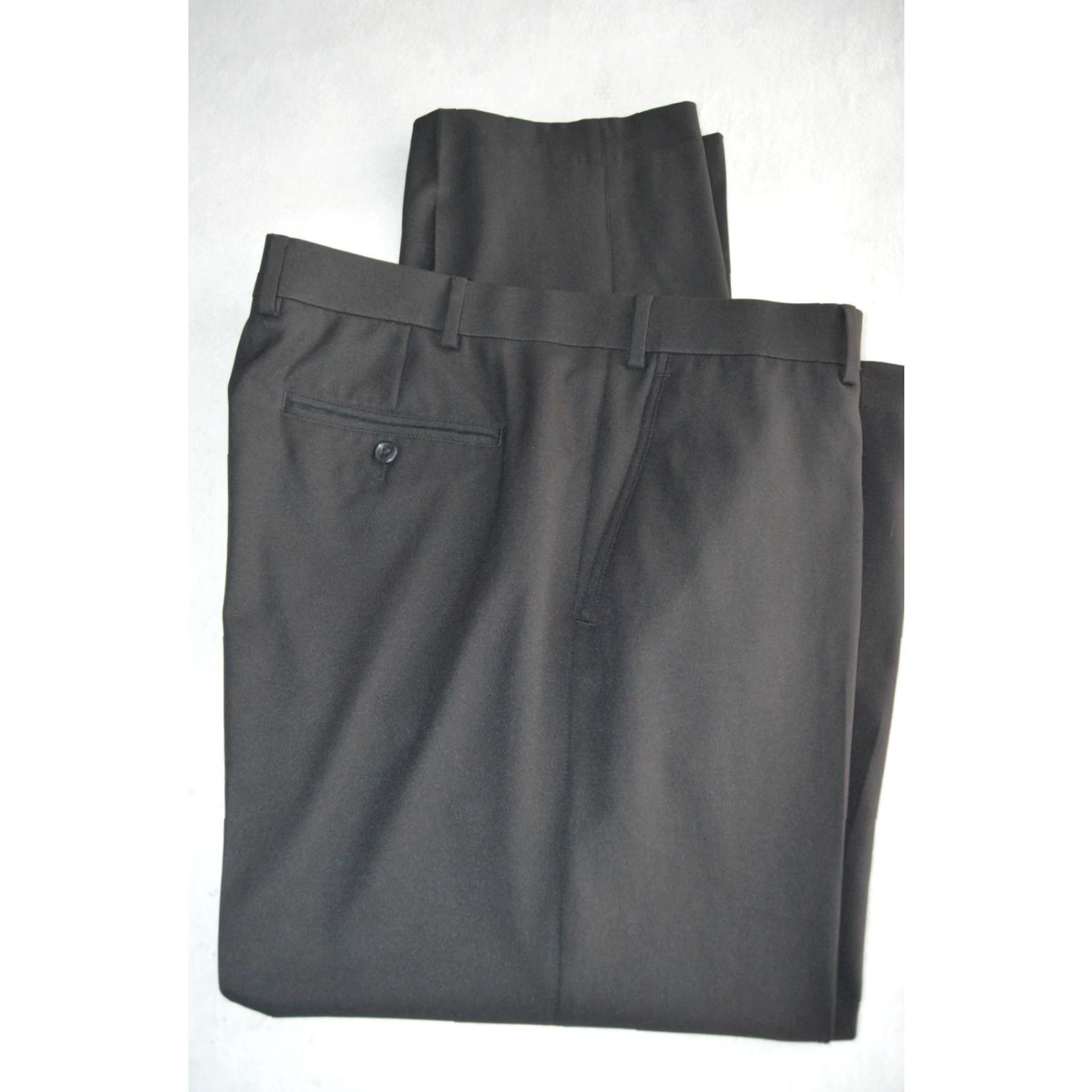 Hart Schaffner Marx Hart Schaffner Marx Pants 42x29 Black State Street Wool/Polyester Dress Pants Men Regular 42 in Black City College Preppy Wedding 90s Mens Size US 42 / EU 58 - 3 Thumbnail