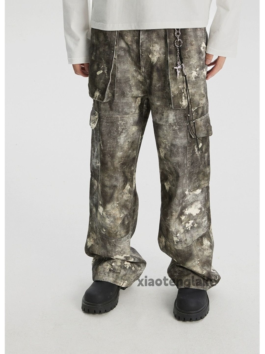 Designer × Vintage washed faded loose baggy skate hiphop cargo pants Size US 32 / EU 48 - 4 Thumbnail