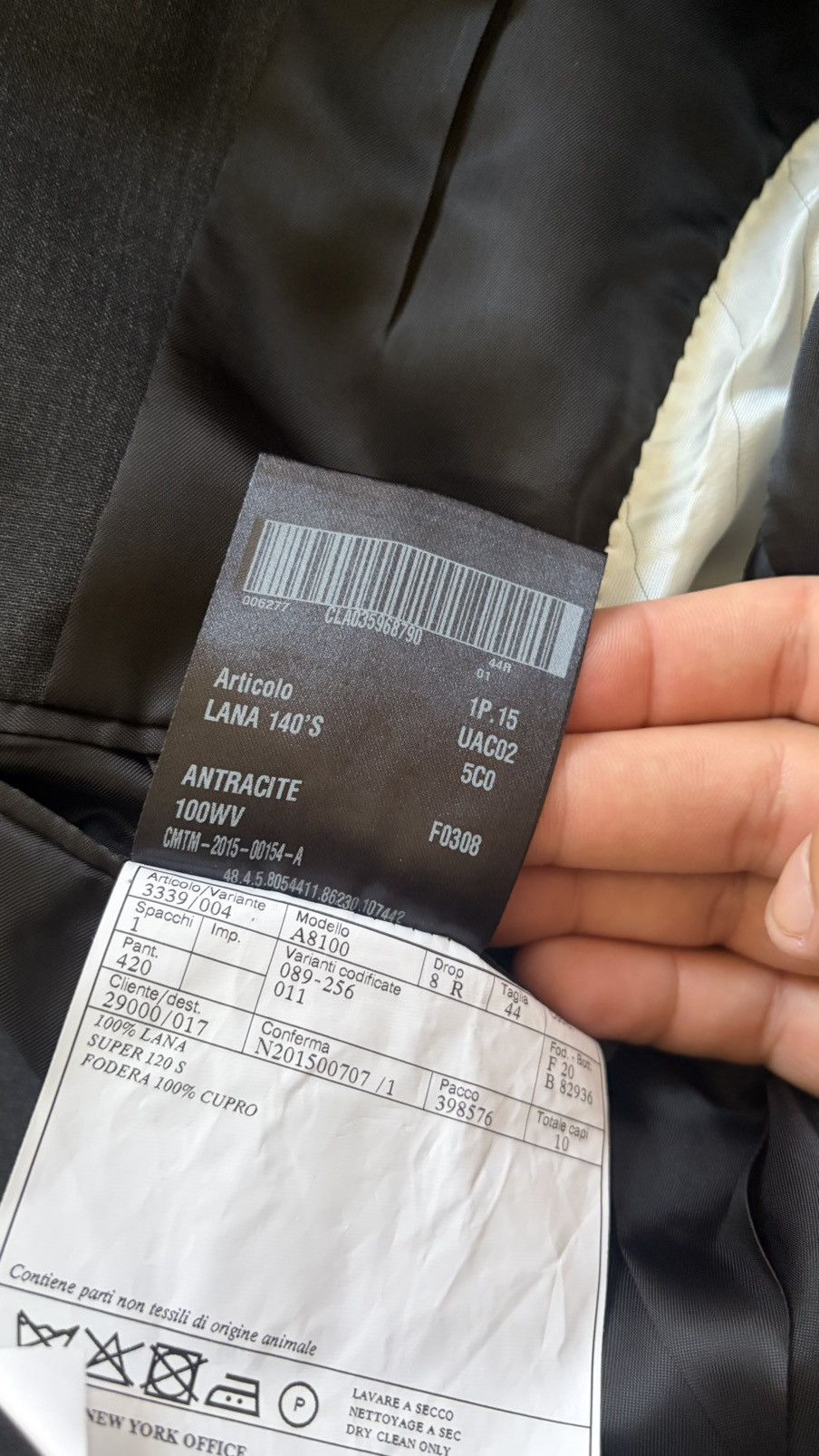 Prada Prada Single Breast 3-Button Wool Suit in Anthracite Size 34R - 5 Thumbnail