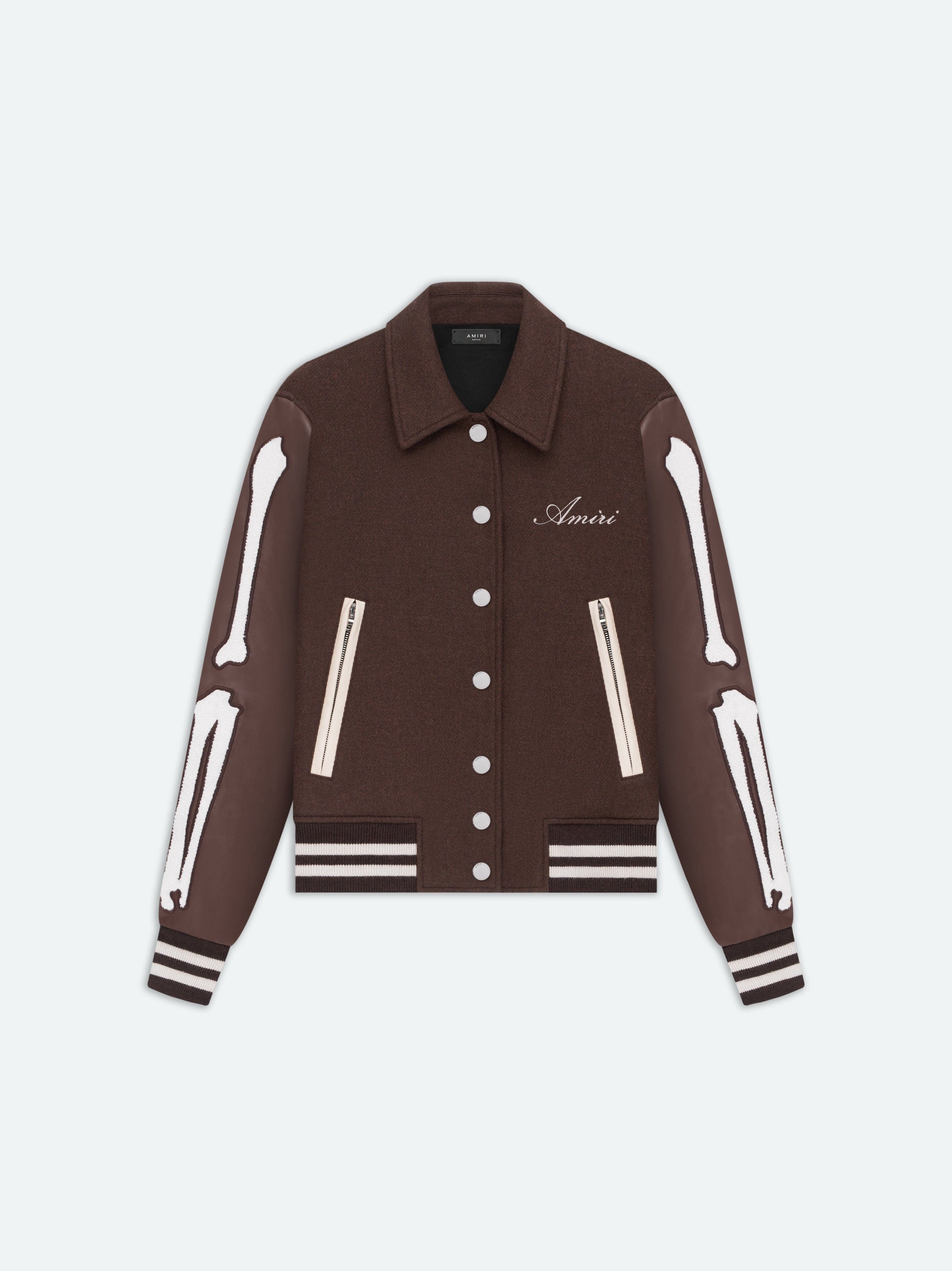 Amiri oc11z0325 Bones Bomber Jacket in Brown/White Size M / US 6-8 / IT 42-44 - 1 Thumbnail