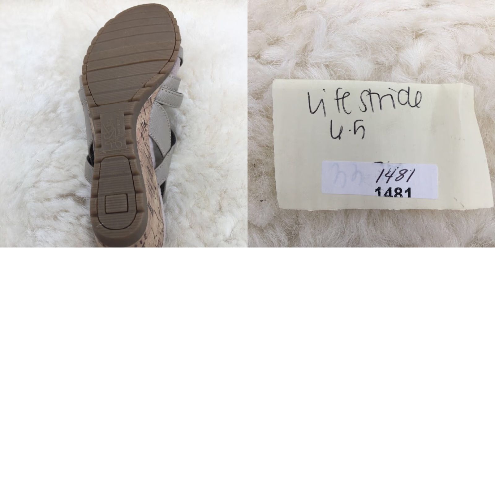 Vintage Lifestride Womens Novak Gray Ankle Strap Cork Wedge Sandals 5.5 M Size US 5.5 / IT 35.5 - 8 Thumbnail