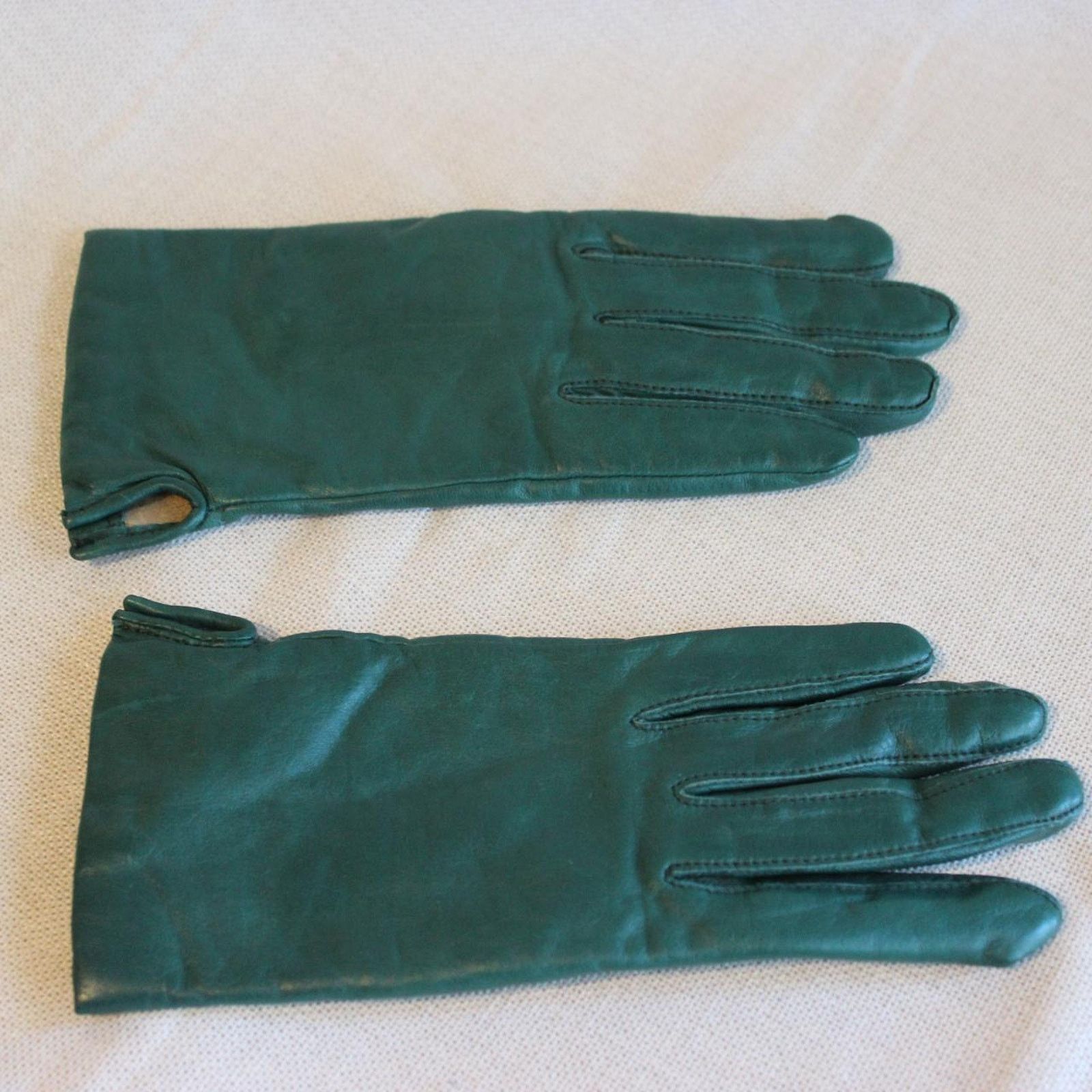 Other Vintage Deep Green Leather Gloves (XS) Size ONE SIZE - 5 Thumbnail