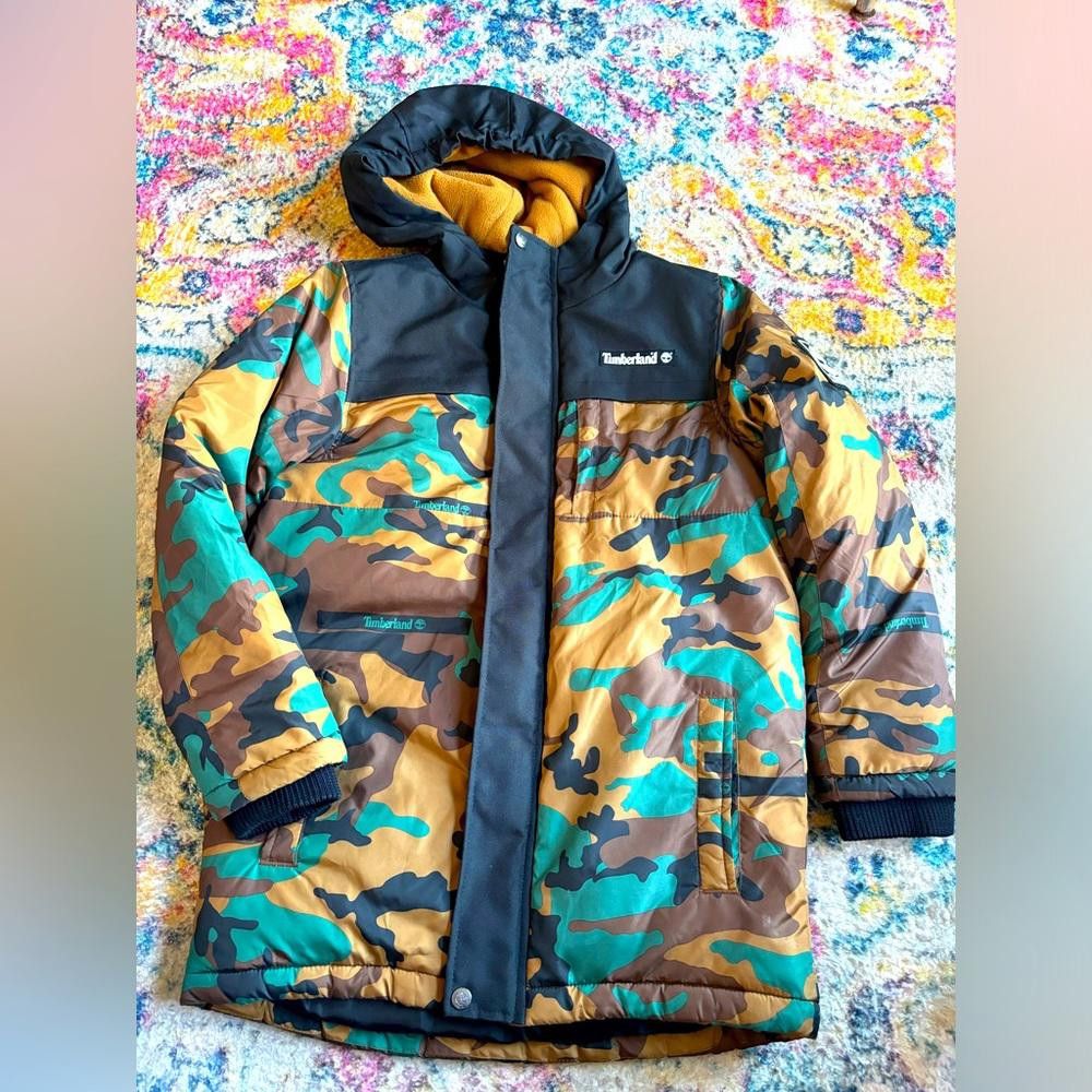 Timberland Timberland Boys Kids Puffer Coat Full Zip Hooded Jacket Size US XXS / EU 40 - 1 Thumbnail