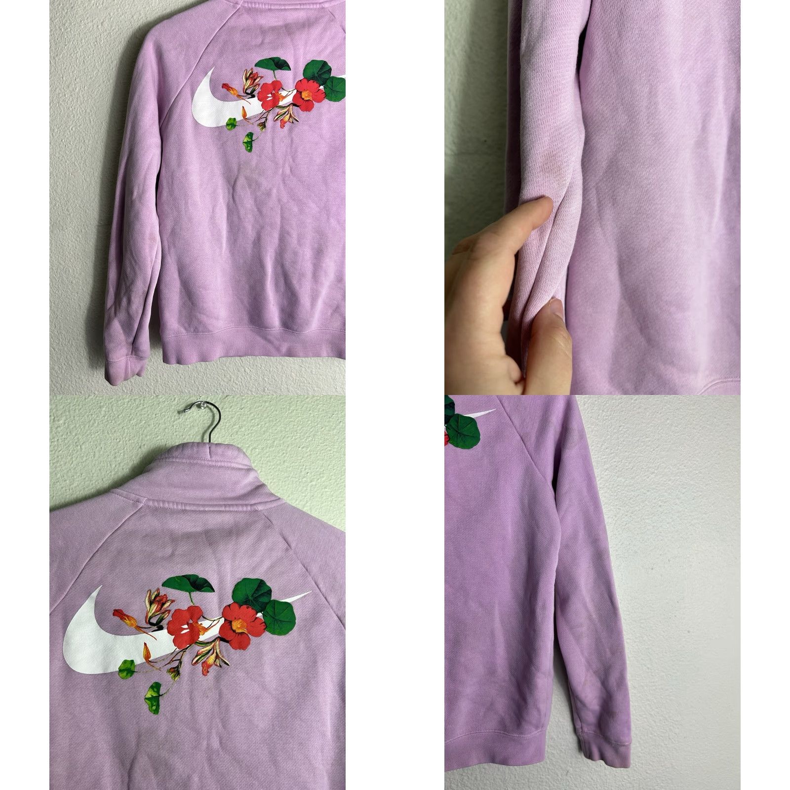 Nike Nike Sweatshirt Women XS Half Zip Floral Pink Lavender Pullover Y2K BQ8846-676 Size XS / US 0-2 / IT 36-38 - 9 Thumbnail
