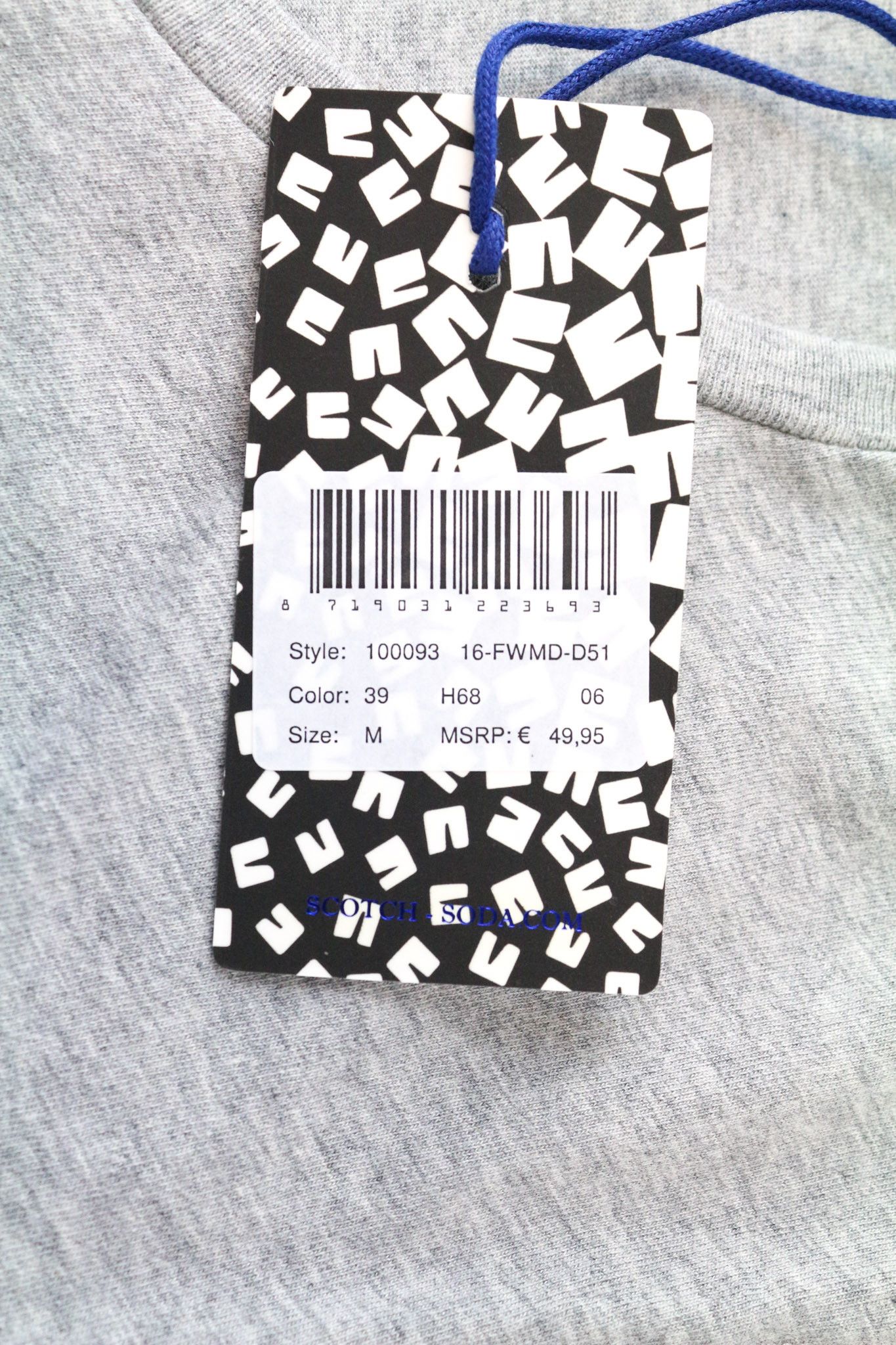 Scotch & Soda AMS BLAUW M Grey Cotton Short Sleeve T-Shirt 75347 Size US M / EU 48-50 / 2 - 5 Thumbnail