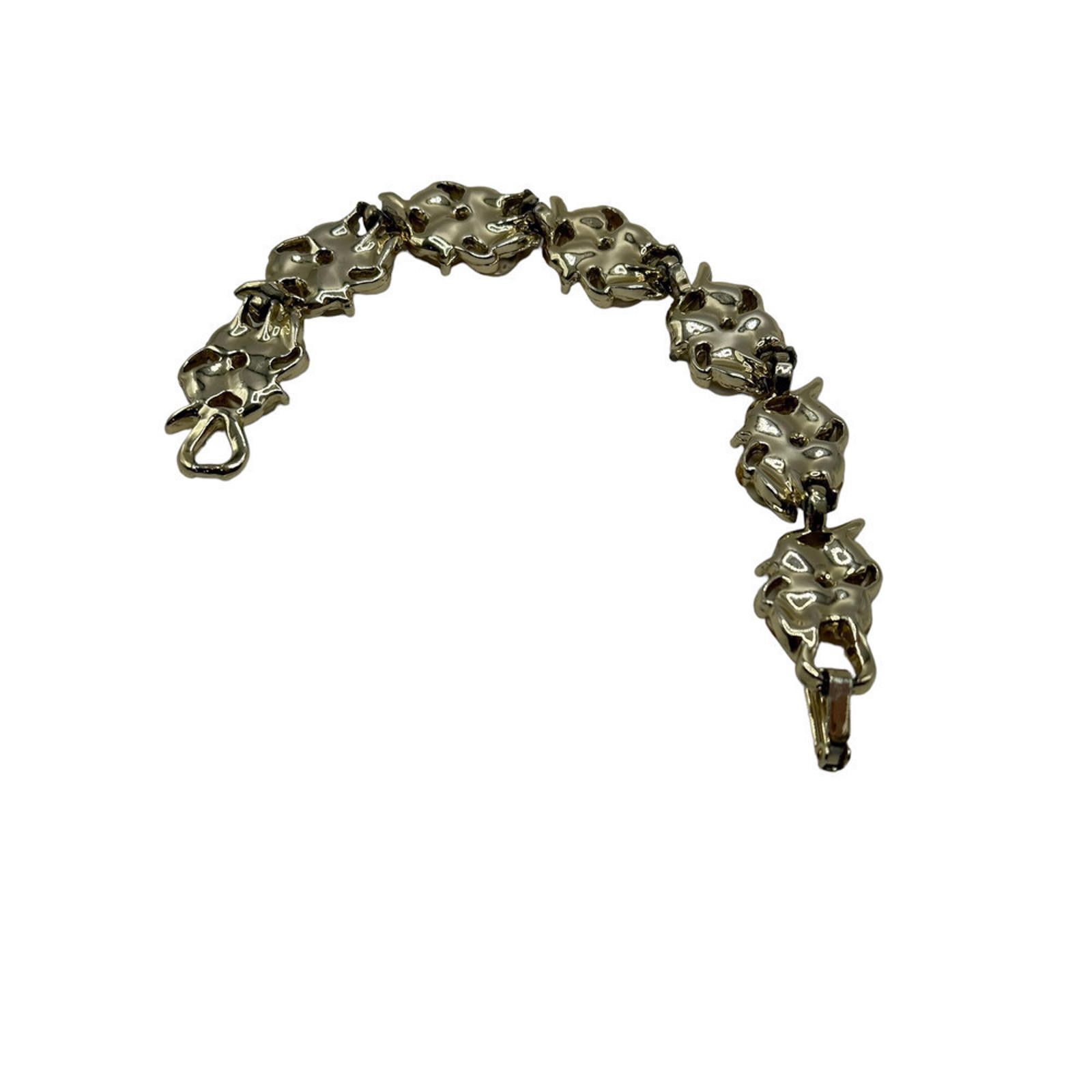 Vintage Gold Toned Bracelet with Opal-Like Flowers Size ONE SIZE - 5 Thumbnail