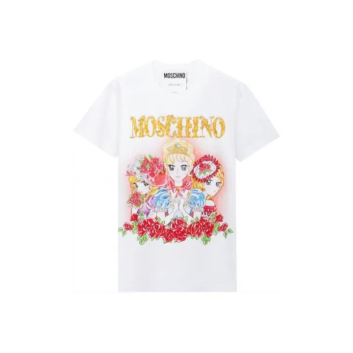 Moschino Moschino Girl Print Short Sleeve T-Shirt 0079 Size S / US 4 / IT 40 - 1 Thumbnail