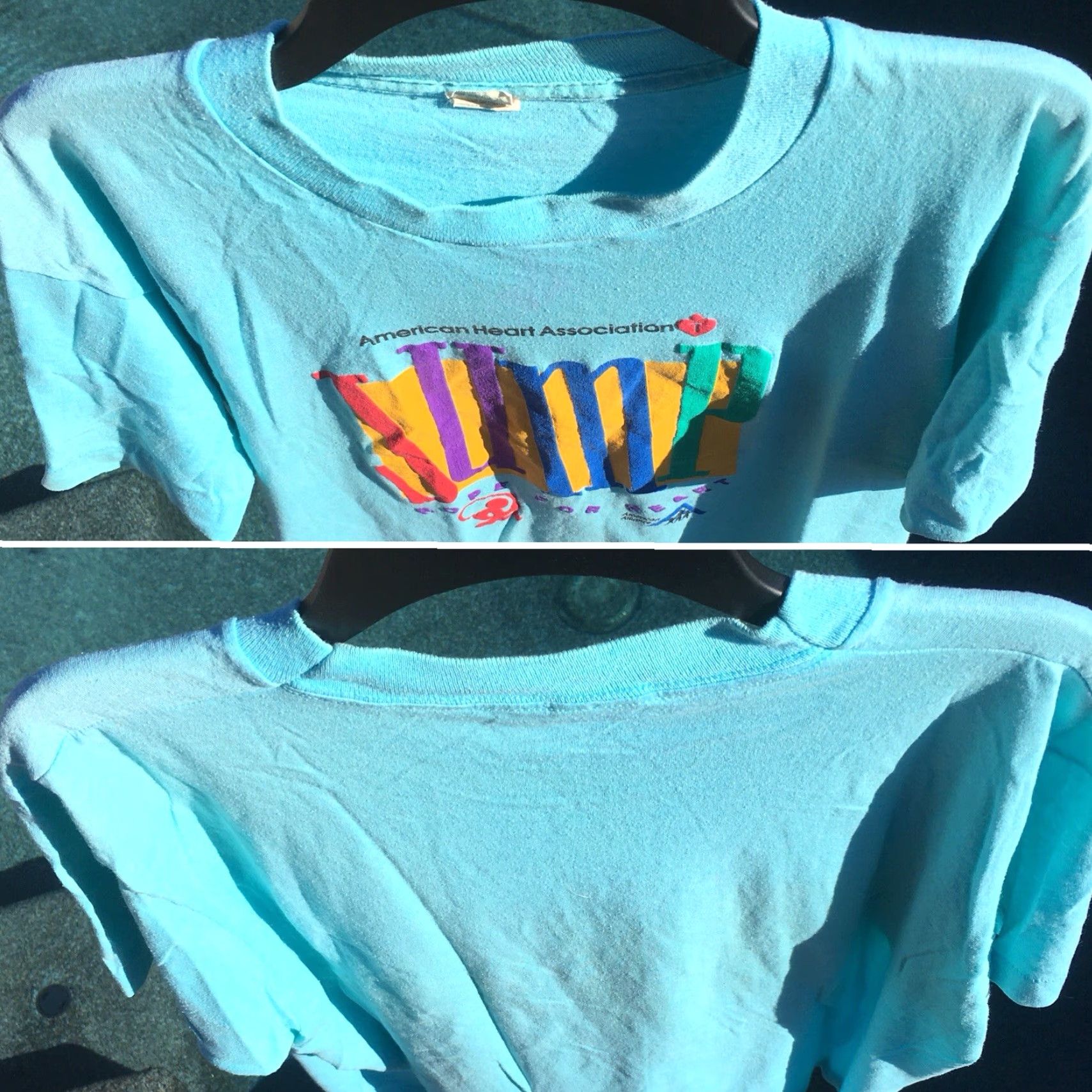 Vintage VINTAGE Screen Stars Shirt Men L Blue Jump Rope For Heart 80s Graphic Tee 1980s American Heart Association Size US L / EU 52-54 / 3 - 4 Thumbnail