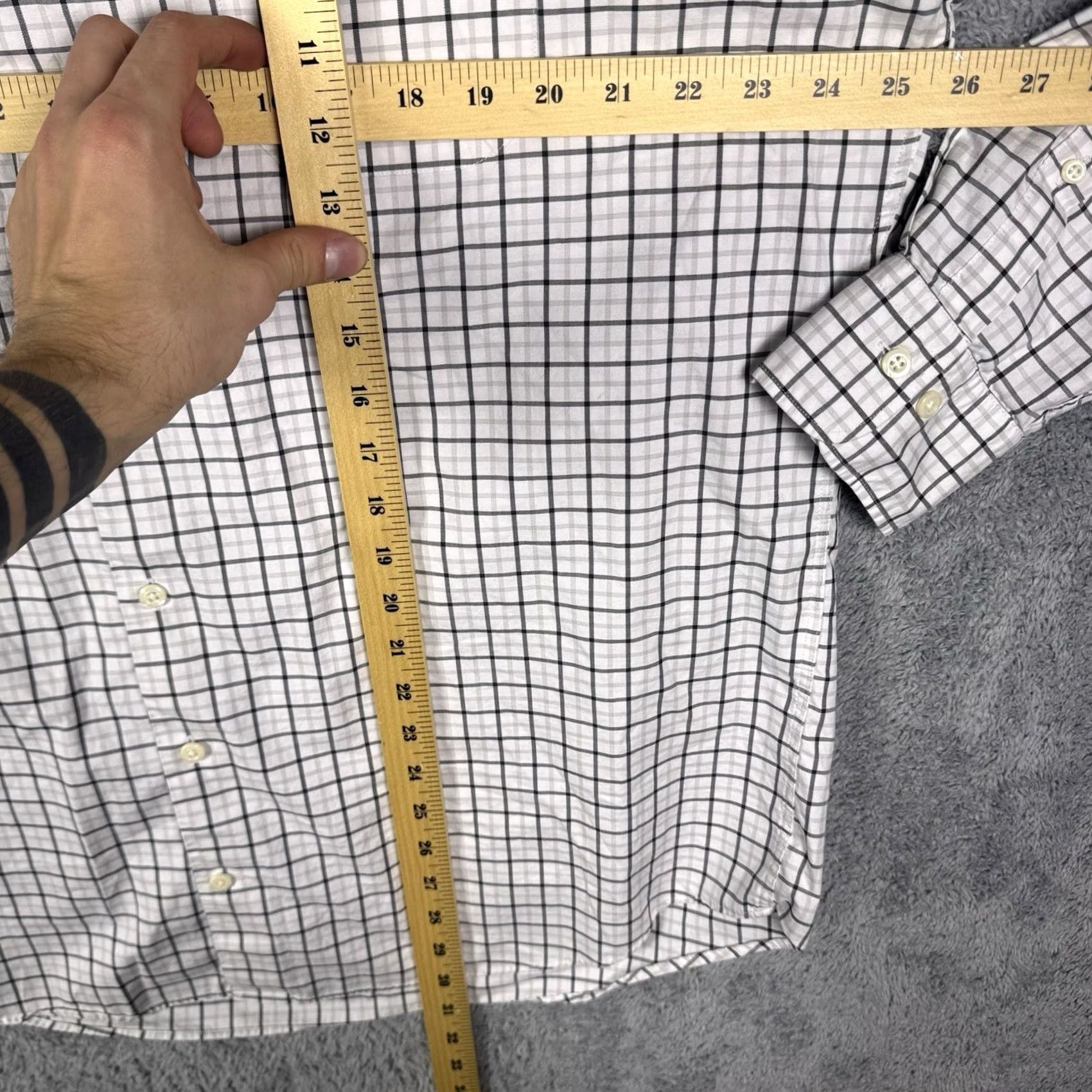Peter Millar Peter Millar Shirt Men's XL Crown Sport Crafted Windowpane Check Preppy Casual Size US XL / EU 56 / 4 - 7 Thumbnail