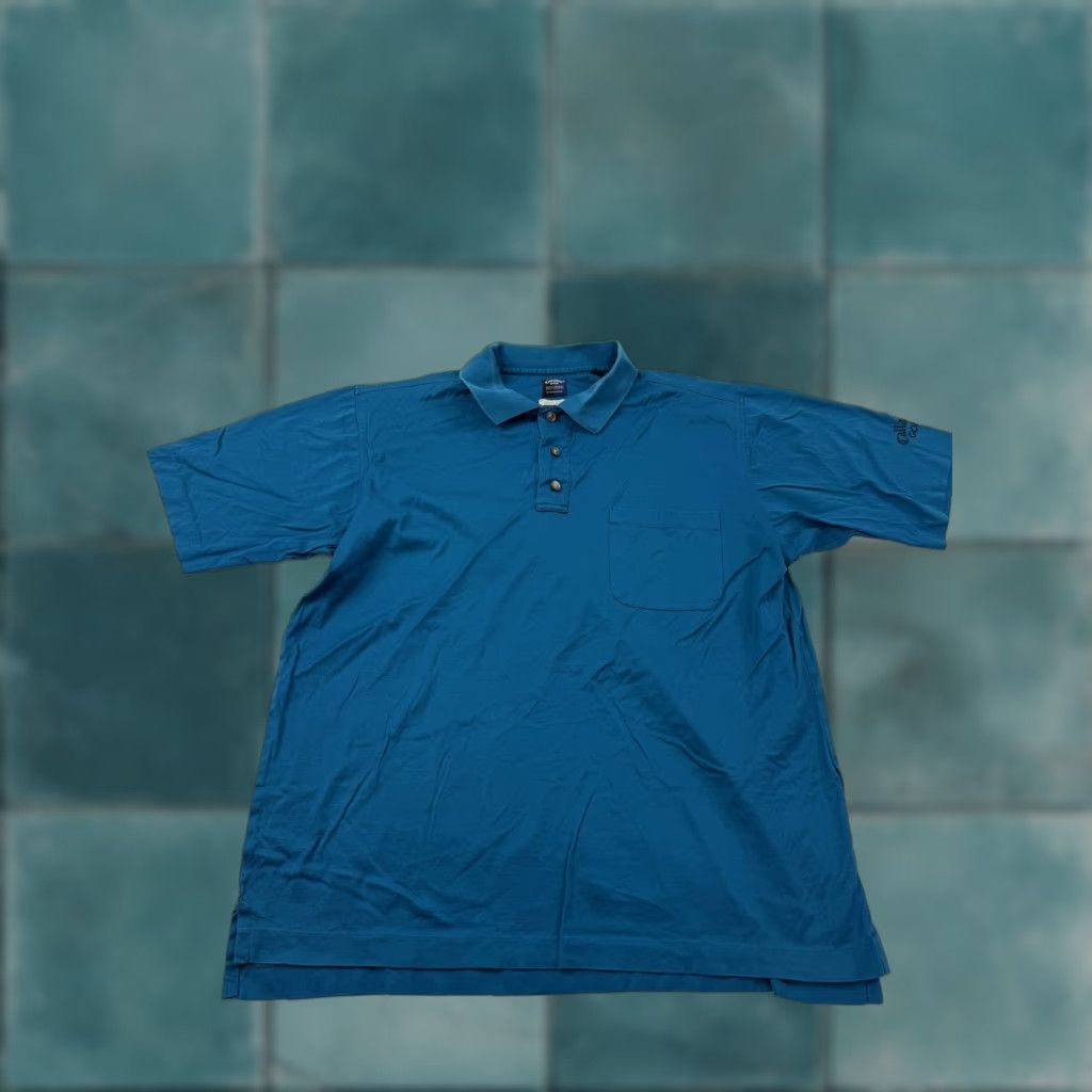 Callaway VTG Callaway Golf Polo Shirt Mens M Blue Pima Cotton Pocket Single Stitch Short Sleeve Breathable Jersey Embroidered Logo Golf Shirt Mens Size US M / EU 48-50 / 2 - 1 Thumbnail