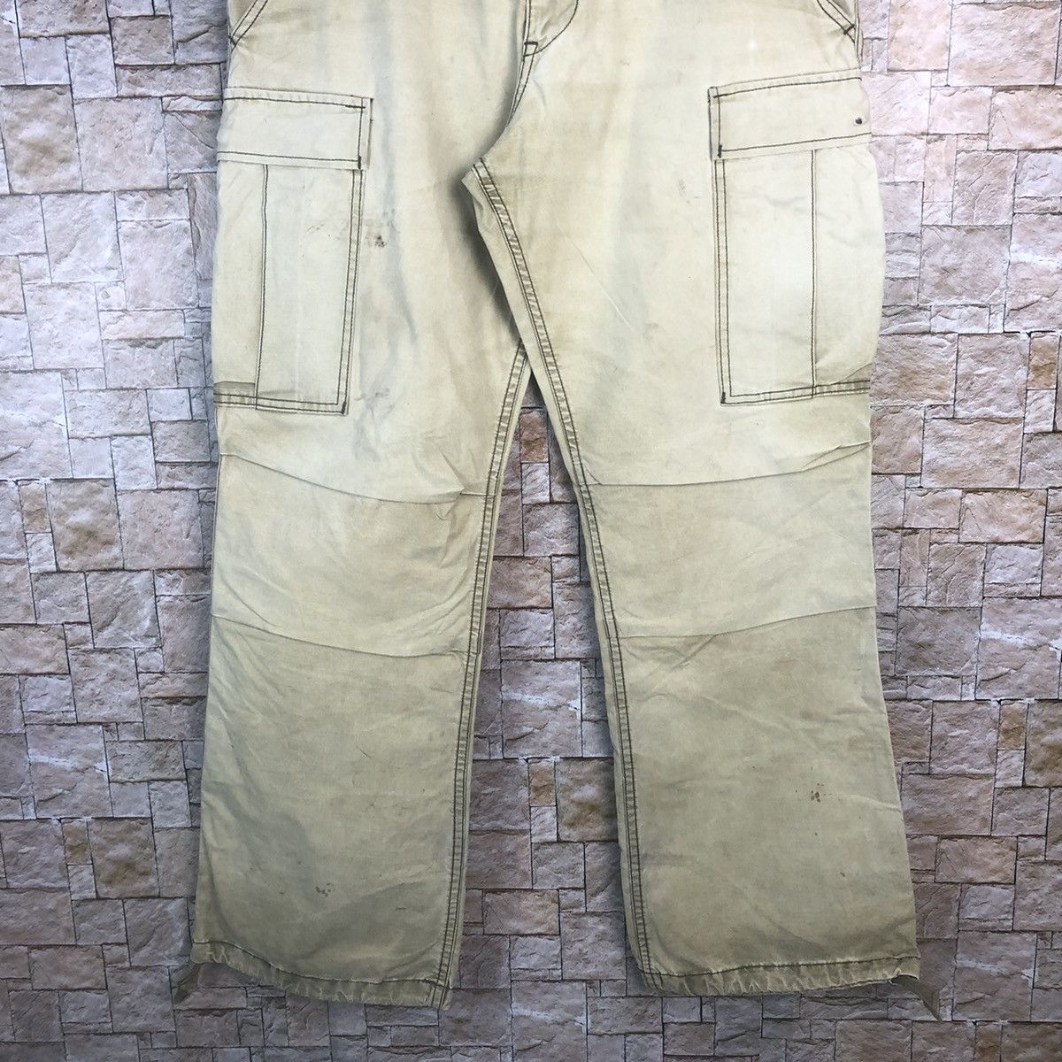 Japanese Brand Quadro Green Cargo Multipocket Pants #A359 Size US 33 - 3 Thumbnail