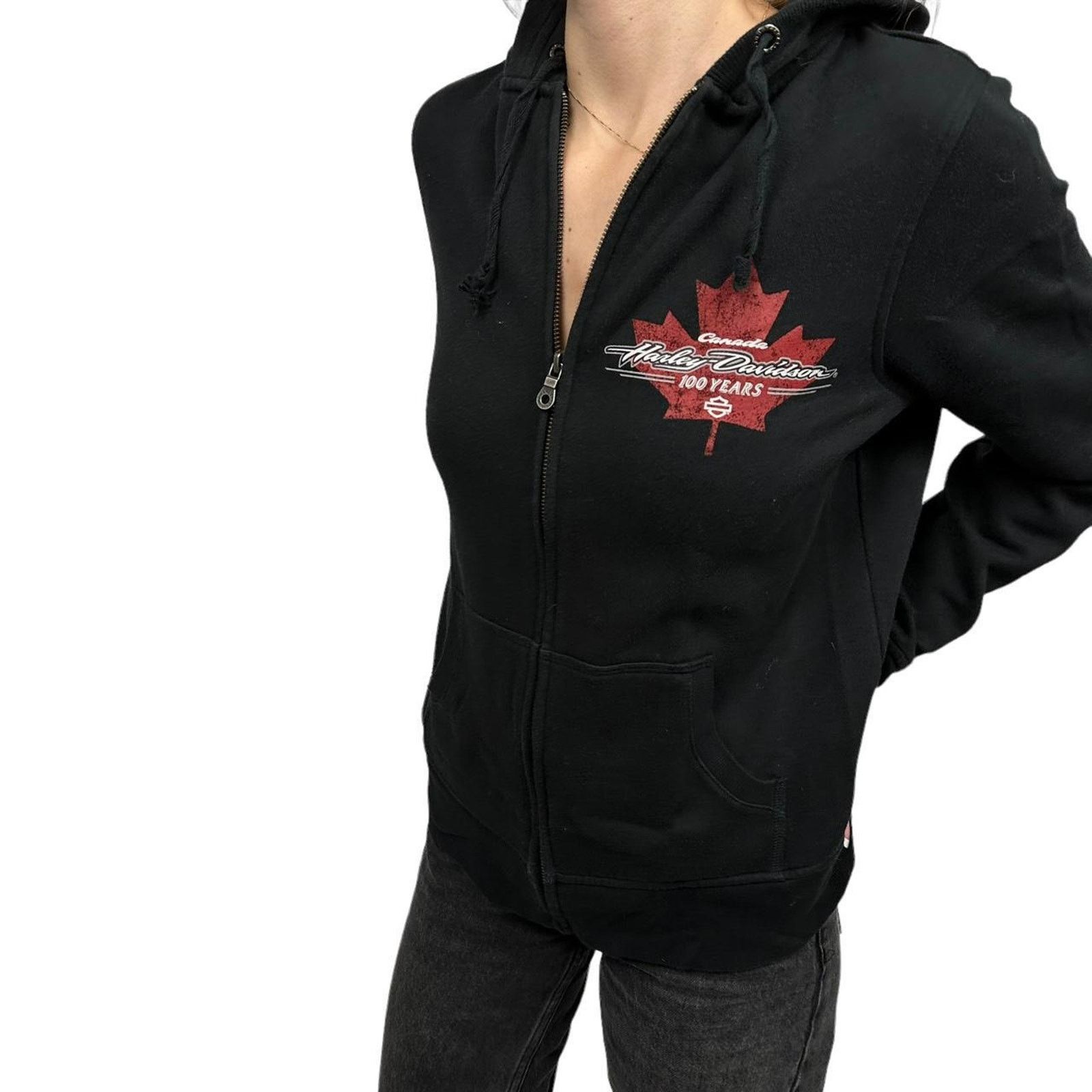 Harley Davidson Vintage Woman’s Harley Davidson Canada Zipup Hoodie Size XL / US 12-14 / IT 48-50 - 6 Thumbnail