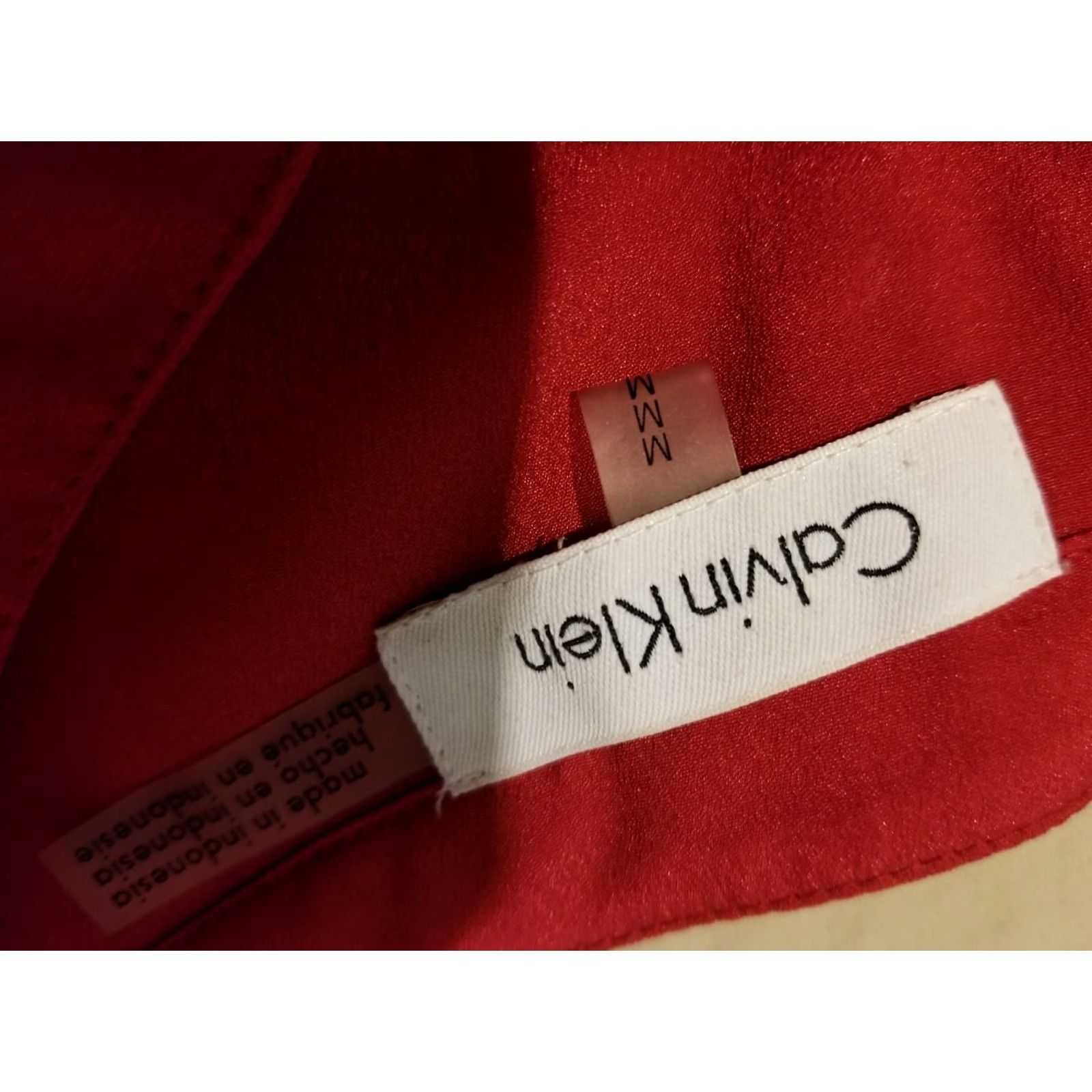 Calvin Klein Womens Calvin Klein Shirt M Medium Red Black Blouse Size M / US 6-8 / IT 42-44 - 4 Thumbnail