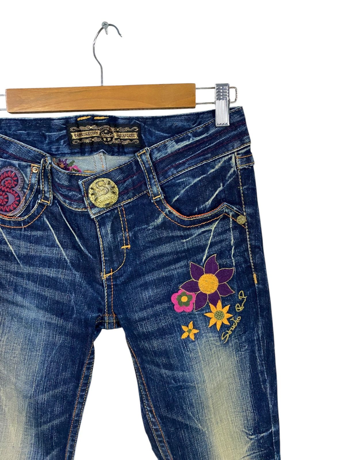 Seditionaries Japanase brand red peppers flared denim very rare Size US 26 / EU 42 - 5 Thumbnail