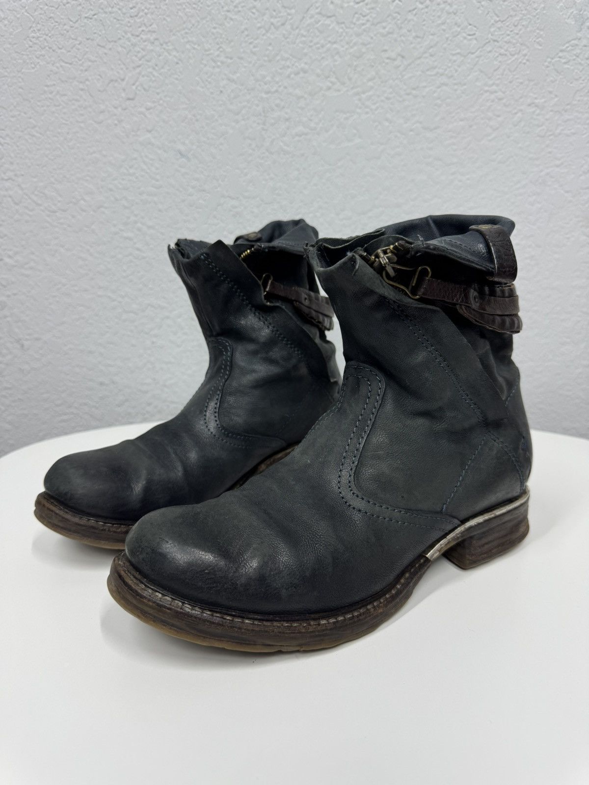 A.S.98 Vintage Leather Boots AS 98 Ankle Rick Owens Guidi style Size US 7 / IT 37 - 1 Thumbnail