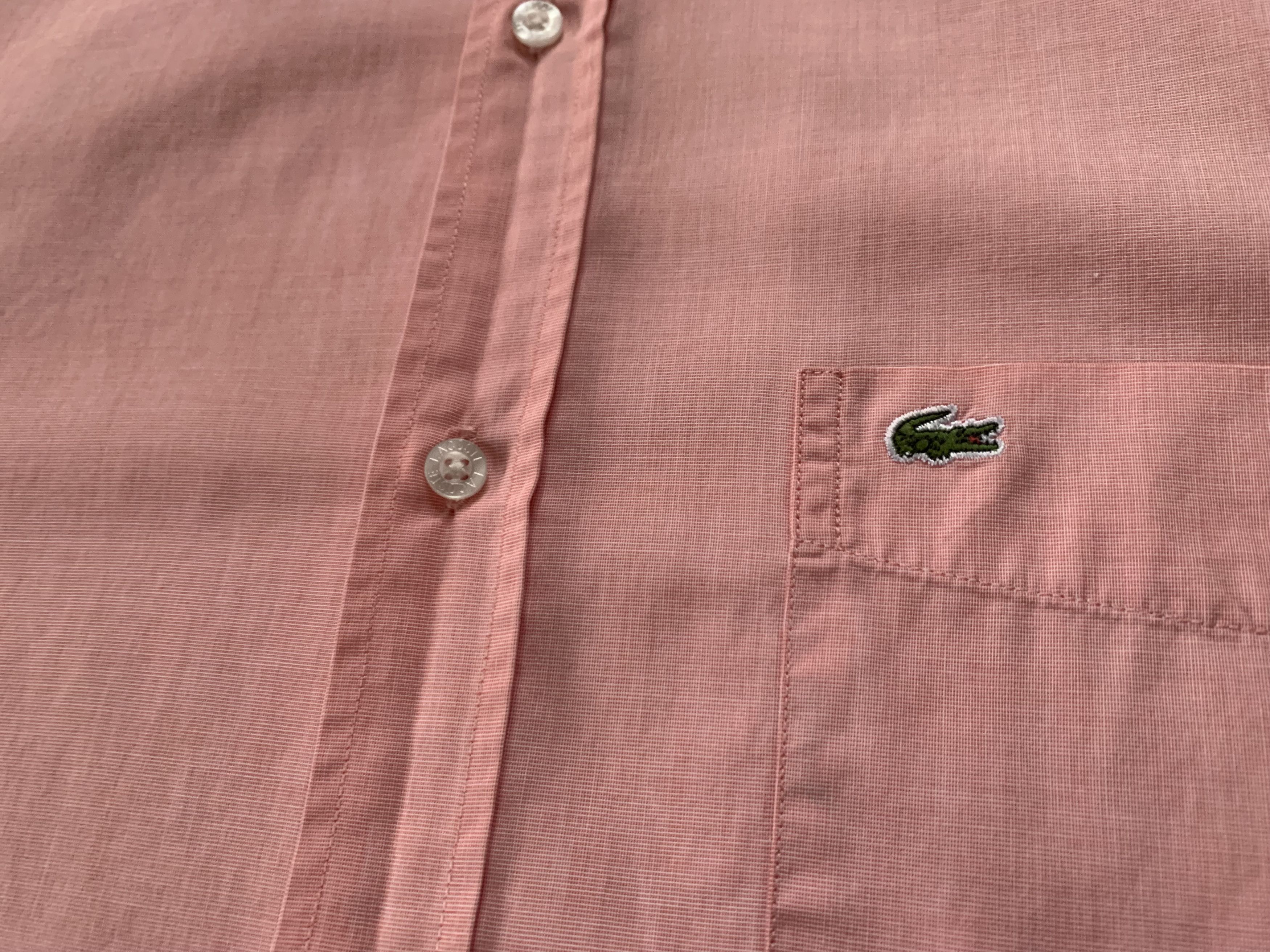 Lacoste × Vintage Lacoste Vintage Short Sleeve Coral Pink Shirt Size US S / EU 44-46 / 1 - 5 Thumbnail