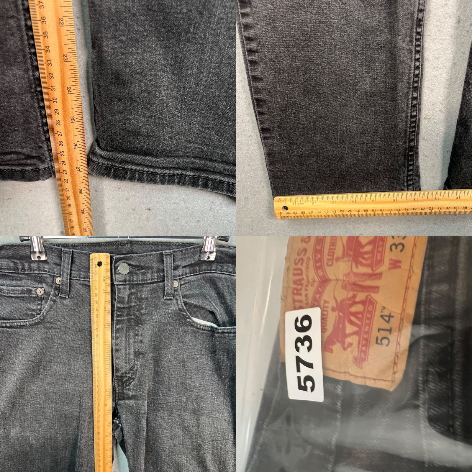 Levi's Levis 514 Mens Jeans Black Cotton Blend Denim Straight 33x29 Regular Pocket 5-Pocket Design Denim Men Jeans Levi's 500 Series Size US 33 - 8 Thumbnail