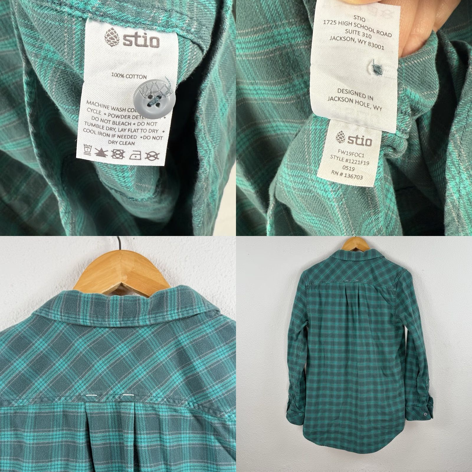 Vintage Stio Shirt Womens L Green Plaid Long Sleeve Button-Up Casual Outdoor Hiking Vintage: No Size L / US 10 / IT 46 - 8 Thumbnail