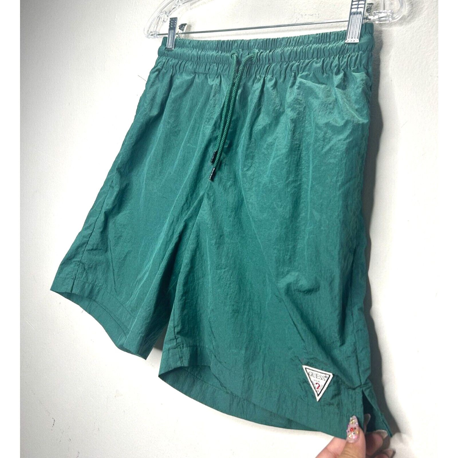 Guess Guess Green Stretch Waist Drawstring Nylon Jogging Shorts S Size 26" / US 2 / IT 38 - 4 Thumbnail