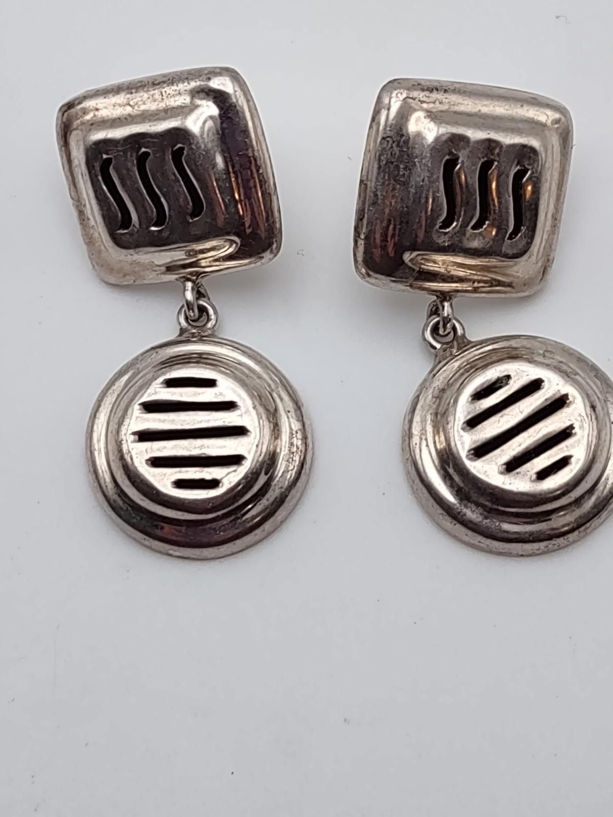 The Unbranded Brand Mexican Sterling Silver Dangle Earrings MEX 925 16.9g Size ONE SIZE - 1 Thumbnail