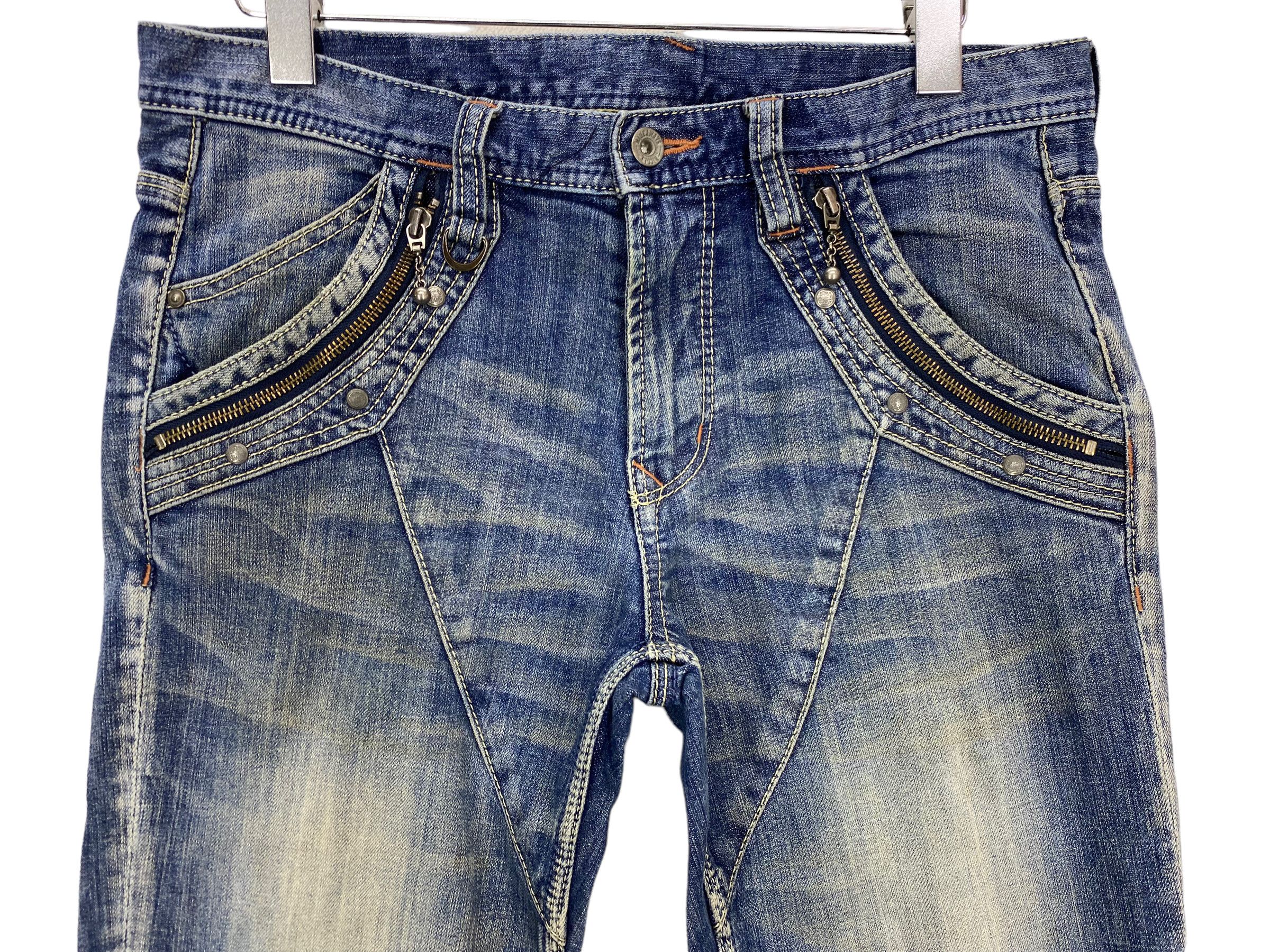 Japanese Brand × Nicole Club Nicole Hideaways Pants Multi Zipper Flare Jeans Size US 34 / EU 50 - 3 Thumbnail