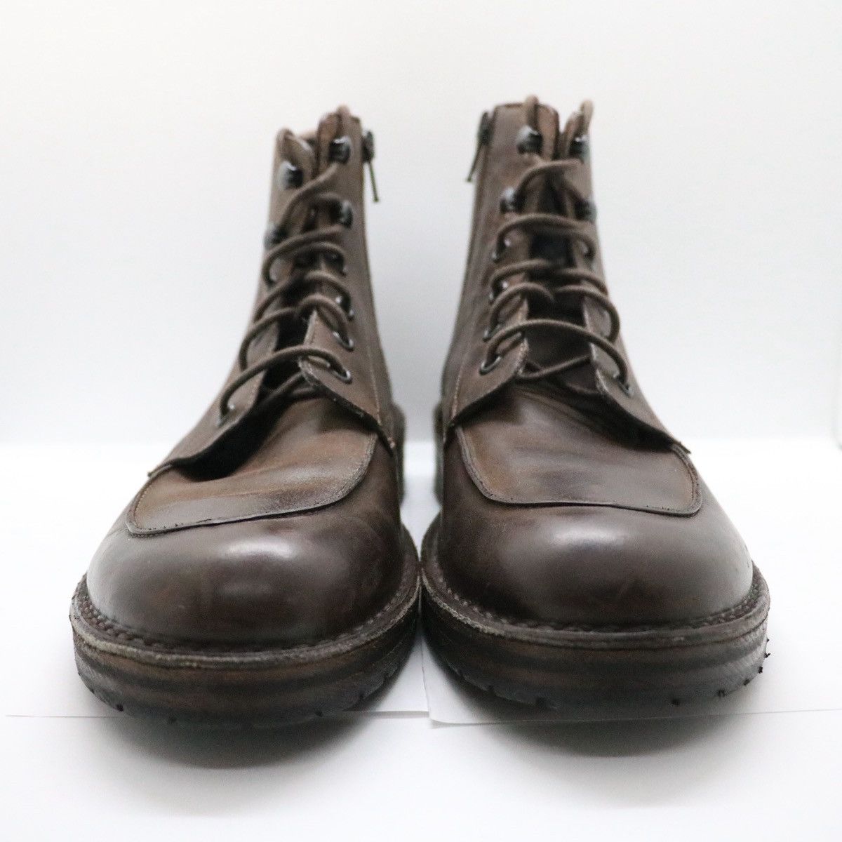 Other Boemos Italy Brown Leather Boots Lace Zip Up US6.5 EU37 Size US 7 / IT 37 - 4 Thumbnail