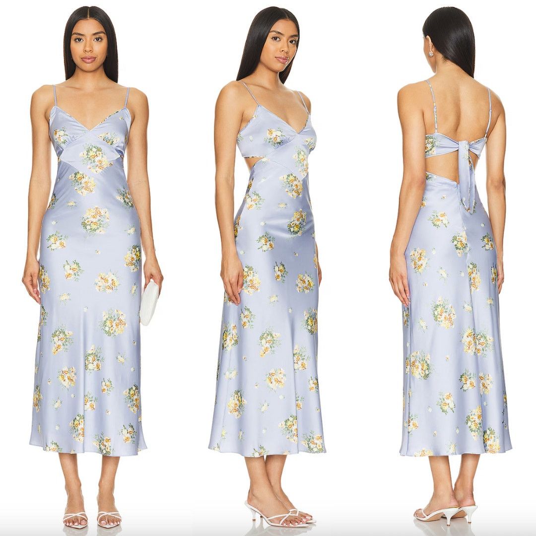 Other Bardot | Malinda Slip Dress in Baby Blue Floral 2 Size XS / US 0-2 / IT 36-38 - 1 Thumbnail