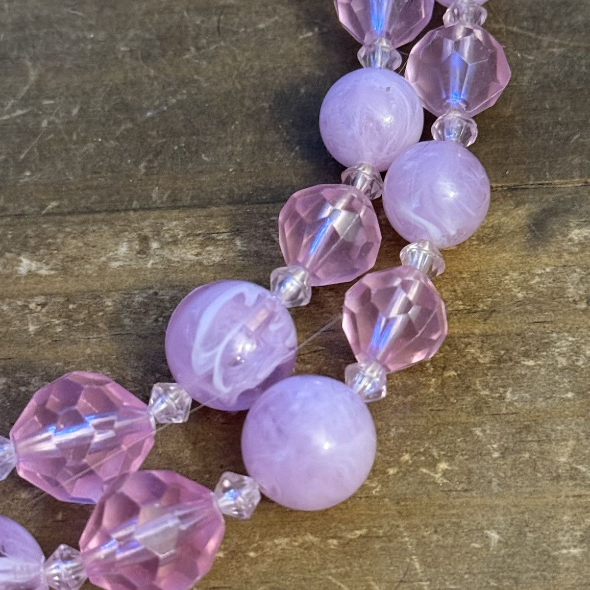 Vintage Vintage Germany doubled layered pink bead necklace Size ONE SIZE - 4 Thumbnail