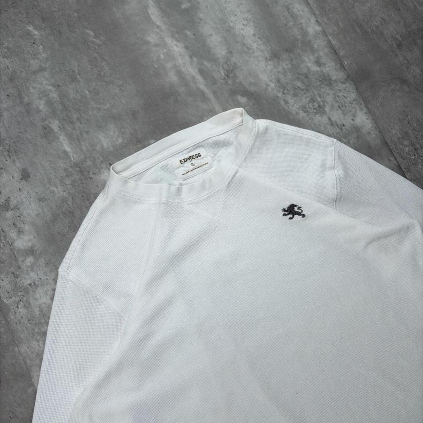 Express Y2K White Express Grunge Skater Thermal Long Sleeve Shirt Size US XL / EU 56 / 4 - 5 Thumbnail
