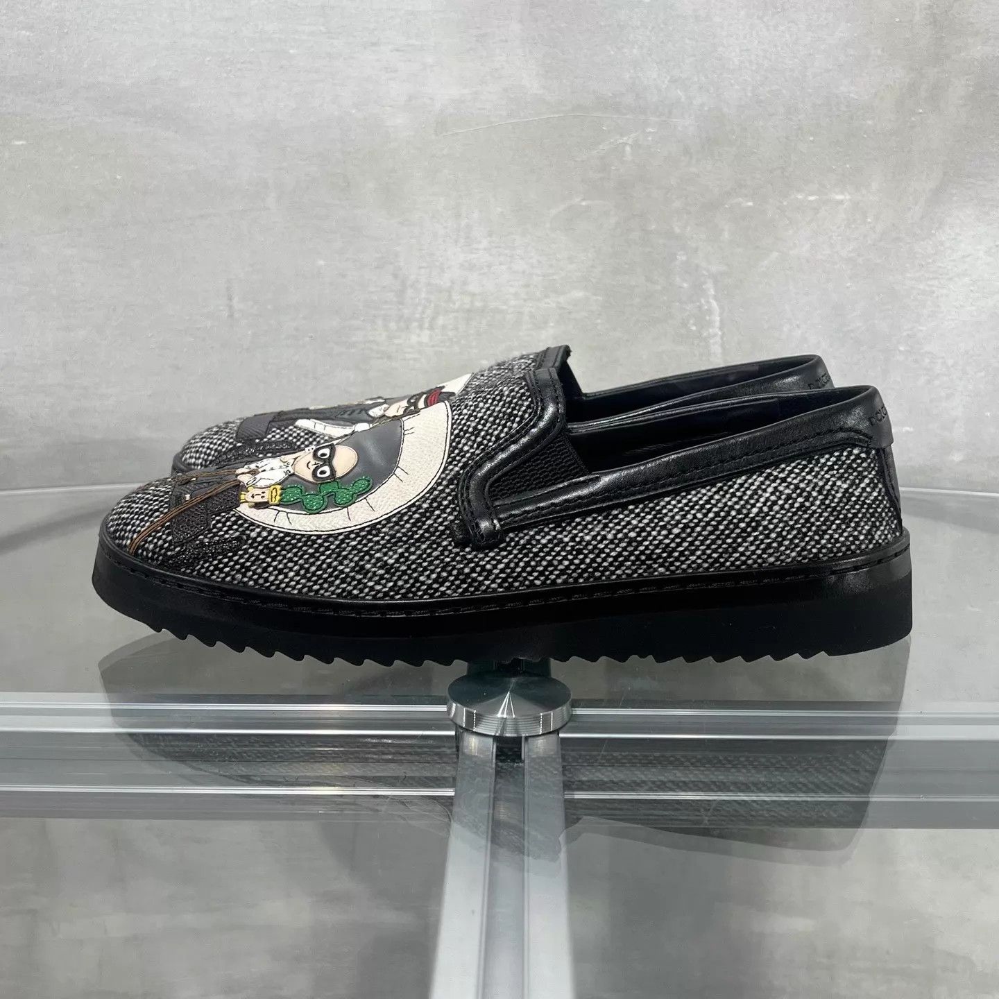 Dolce & Gabbana Dolce & Gabbana Cartoon Casual Shoes Black 40 Size US 7 / EU 40 - 3 Thumbnail