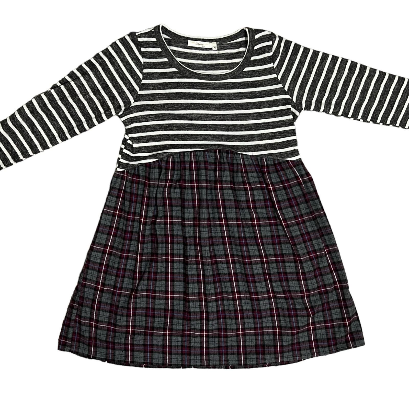 Other Striped Plaid Pocket Elbow Patch Pocketed Swing Dress Size M / US 6-8 / IT 42-44 - 11 Thumbnail