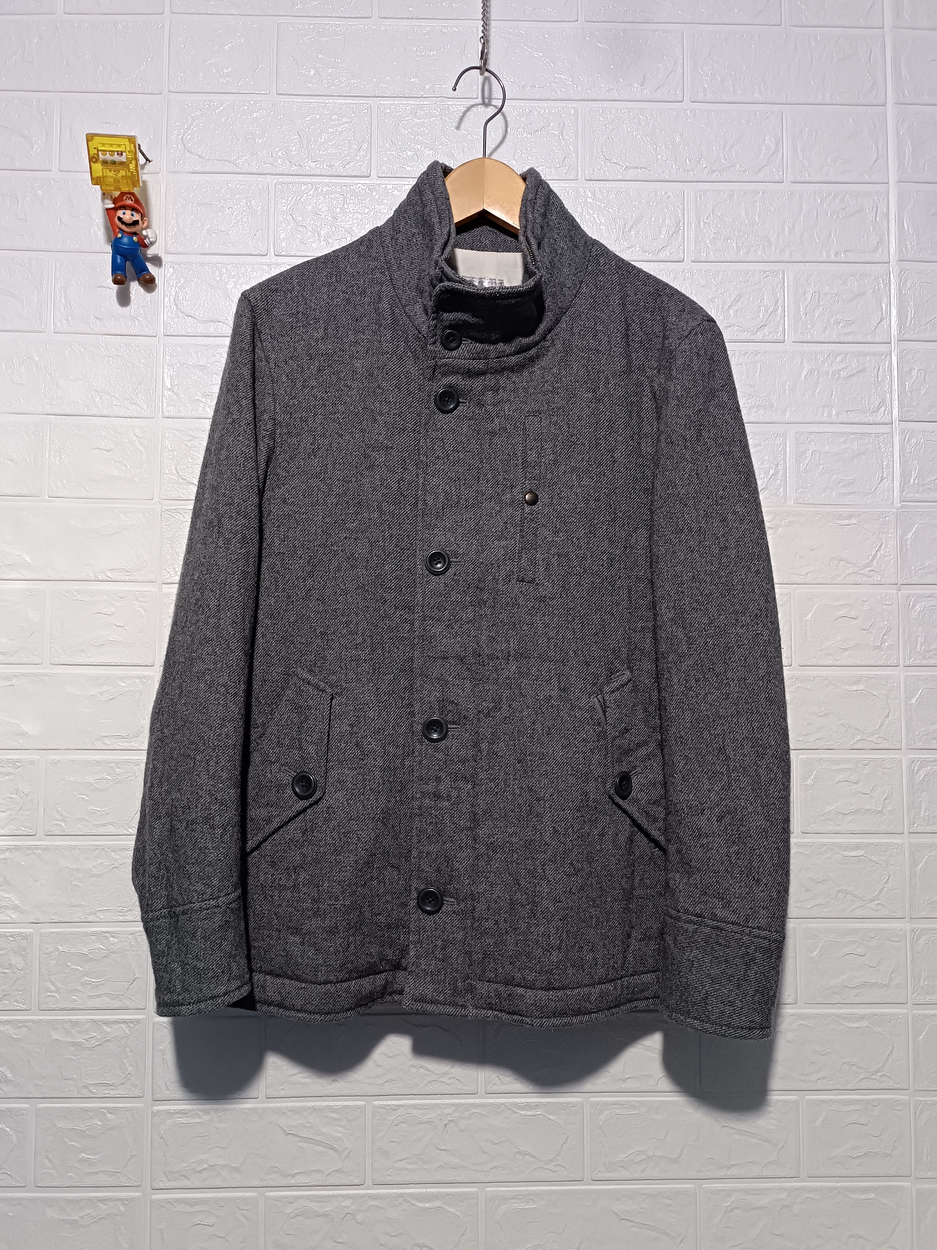 Japanese Brand Vintage Takeo Kikuchi Wool Stand Collar Coat Jacket Size US M / EU 48-50 / 2 - 1 Thumbnail
