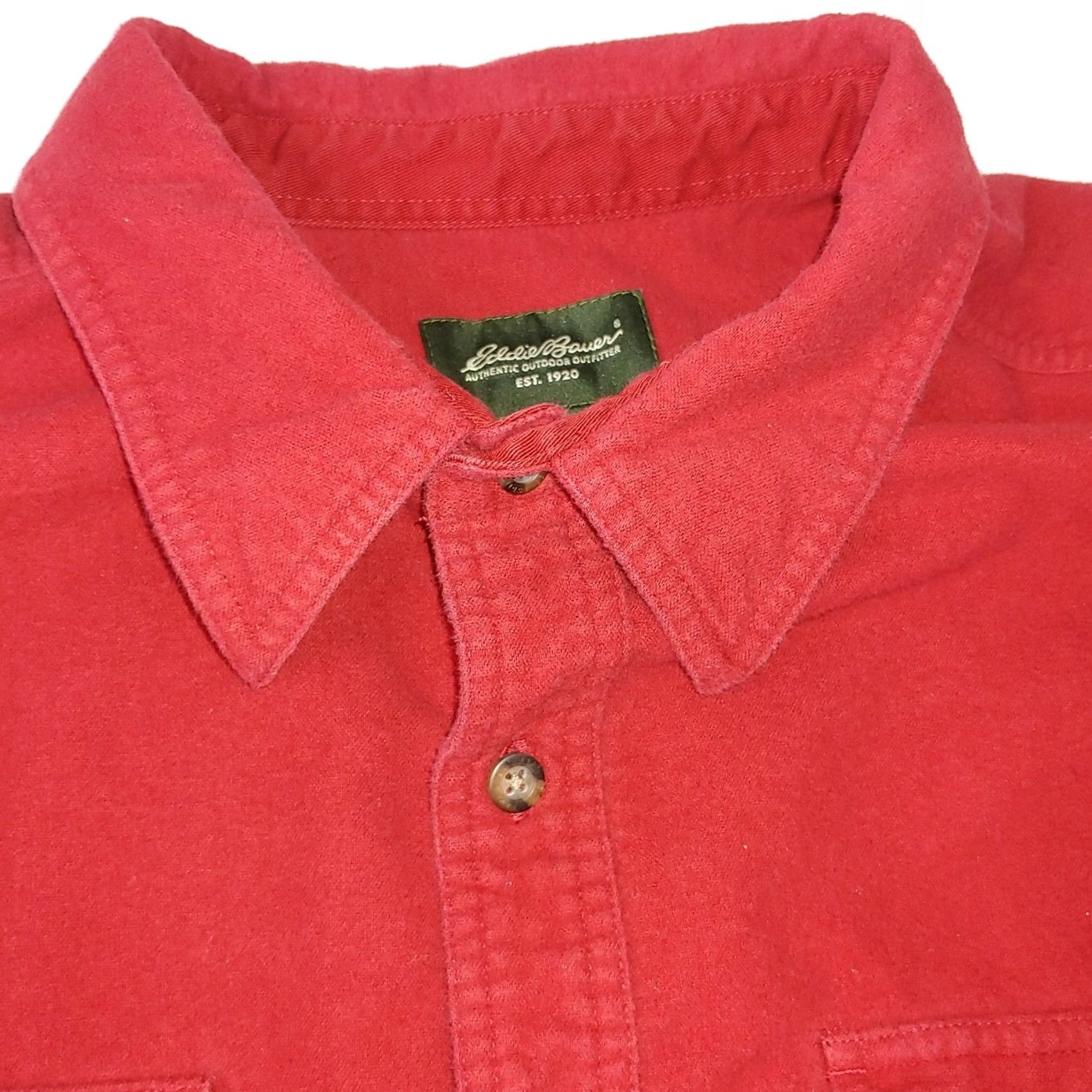 Eddie Bauer VINTAGE Eddie Bauer Chamois Flannel Shirt XXL Long Sleeve Red Cotton Workwear Work Size US XXL / EU 58 / 5 - 3 Thumbnail