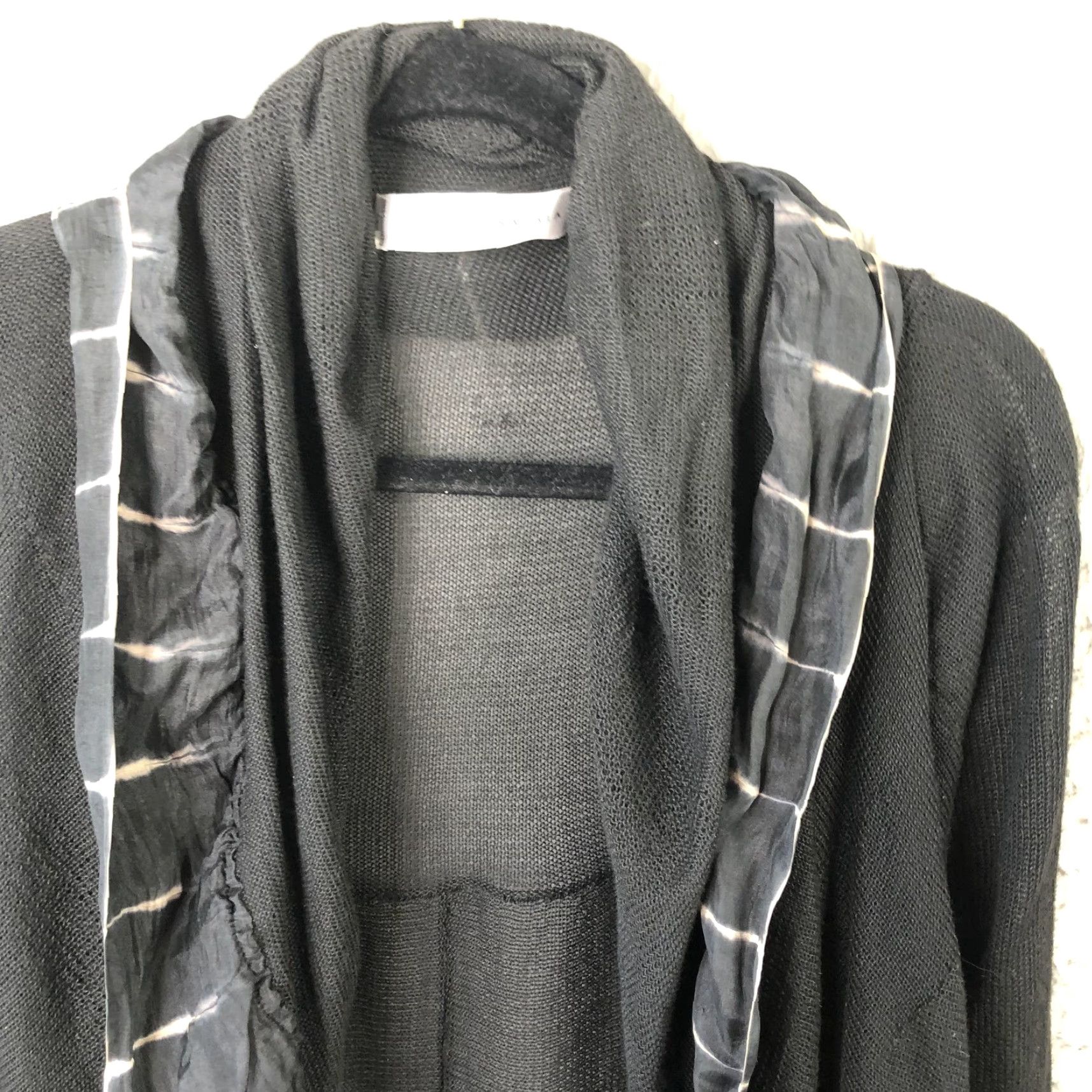 Vintage Viviana Uchitel Cardigan Sweater Womens Medium Black Sheer Cardigan Whimsigoth Open Front Lightweight Boho Knit Size M / US 6-8 / IT 42-44 - 6 Thumbnail