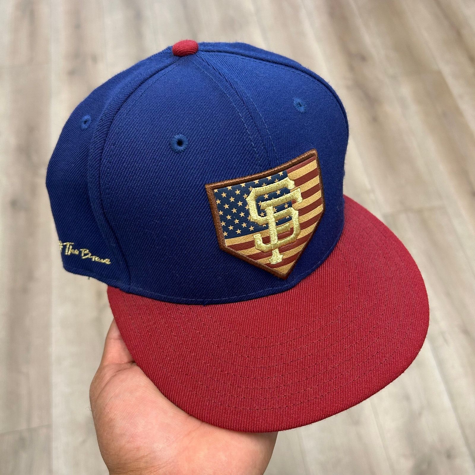 New Era SF Giants Home Of The Brave Flag Fitted Hat Cap Size 7 1/2 Size ONE SIZE - 1 Thumbnail