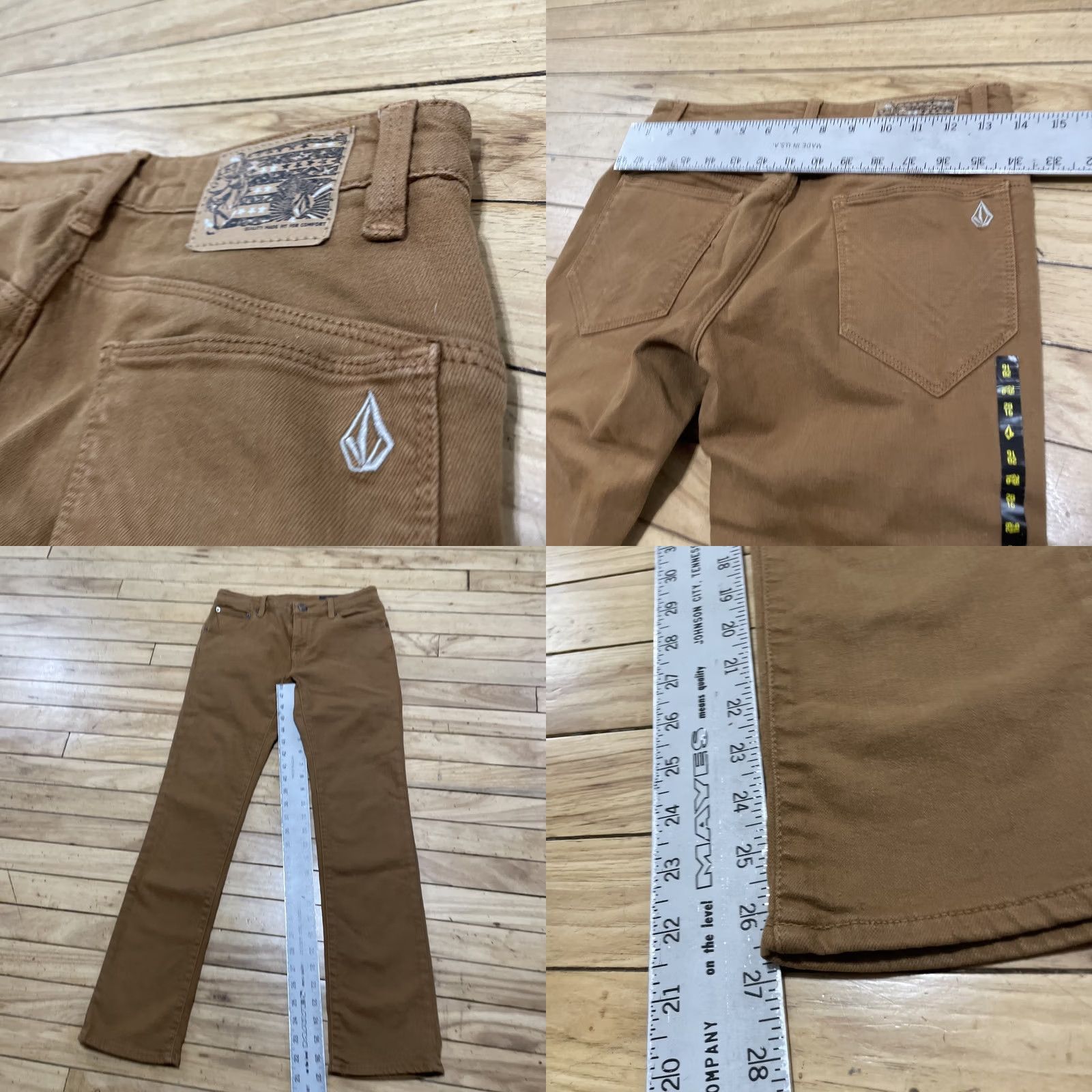 Volcom VOLCOM Jeans Riser Taper Fit Women 27 Brown Straight Beach Skater Pants New Size 27" / US 4 / IT 40 - 8 Thumbnail