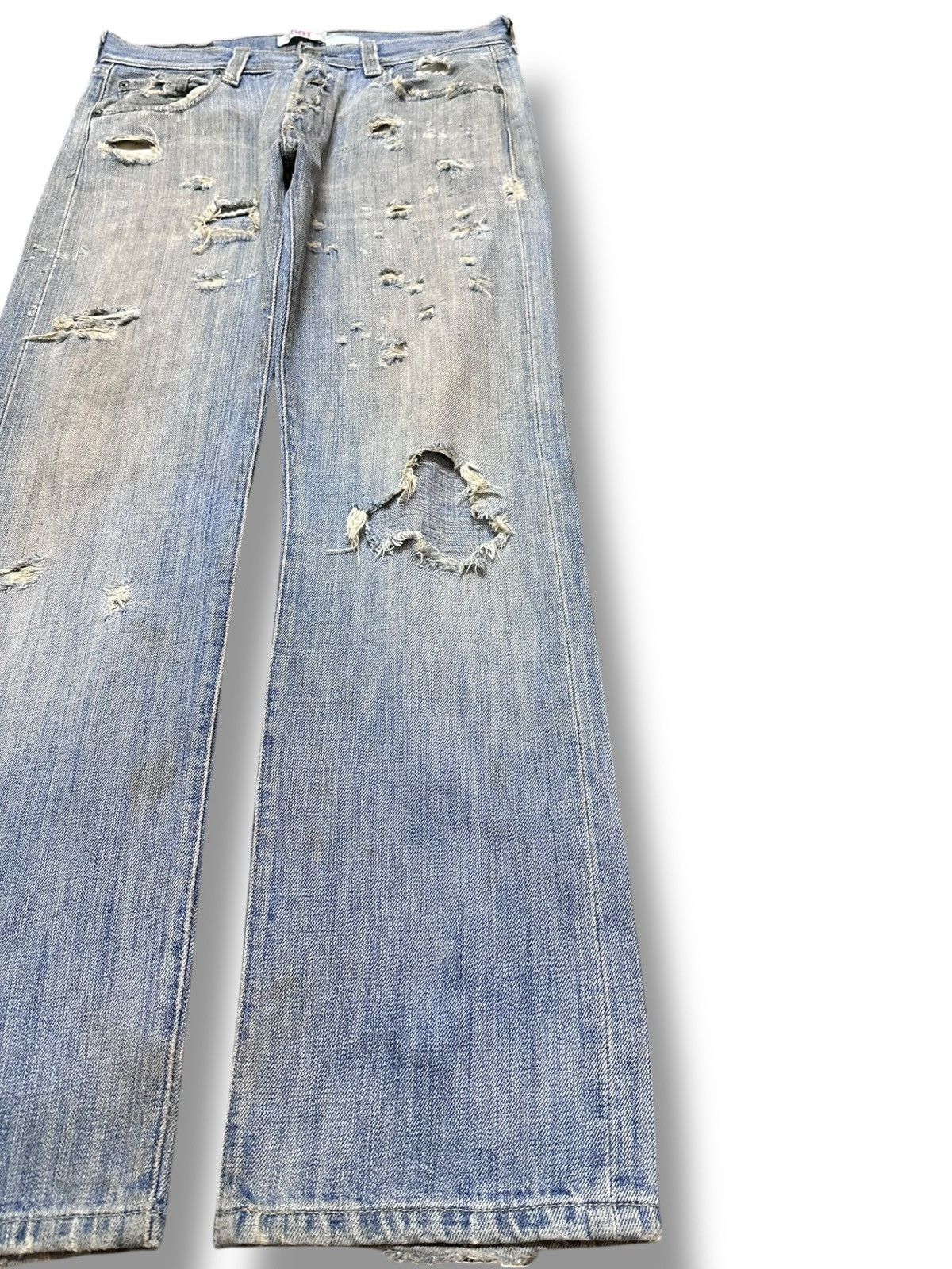 Levi's Vintage Clothing Vintage Levi’s 501 Ripped Grunge Distressed Denim Size US 31 - 4 Thumbnail