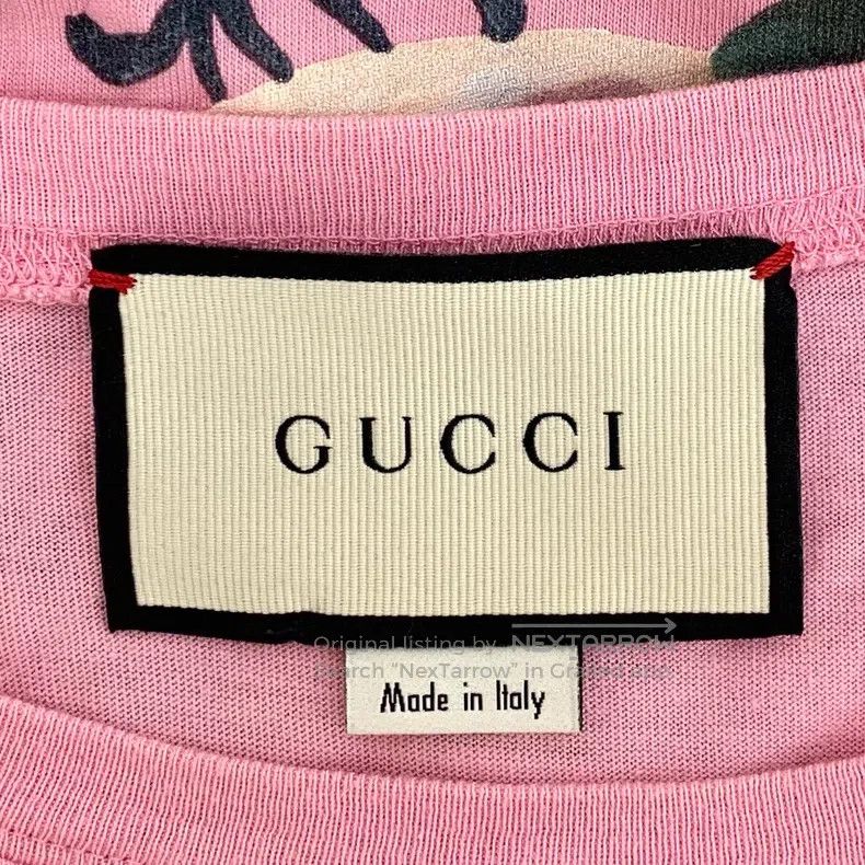 Gucci Gucci Pink deer floral printed cotton round-neck short-sle Size M / US 6-8 / IT 42-44 - 6 Thumbnail