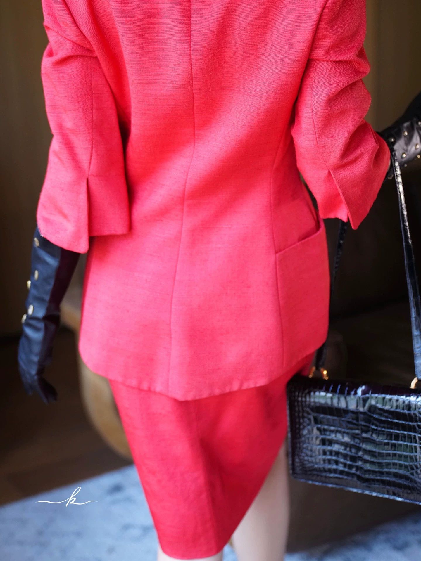 Dior Vintage Dior 1994 SS Runway Silk Red Suit Skirt Set Fr38 S/M Size S / US 4 / IT 40 - 9 Thumbnail