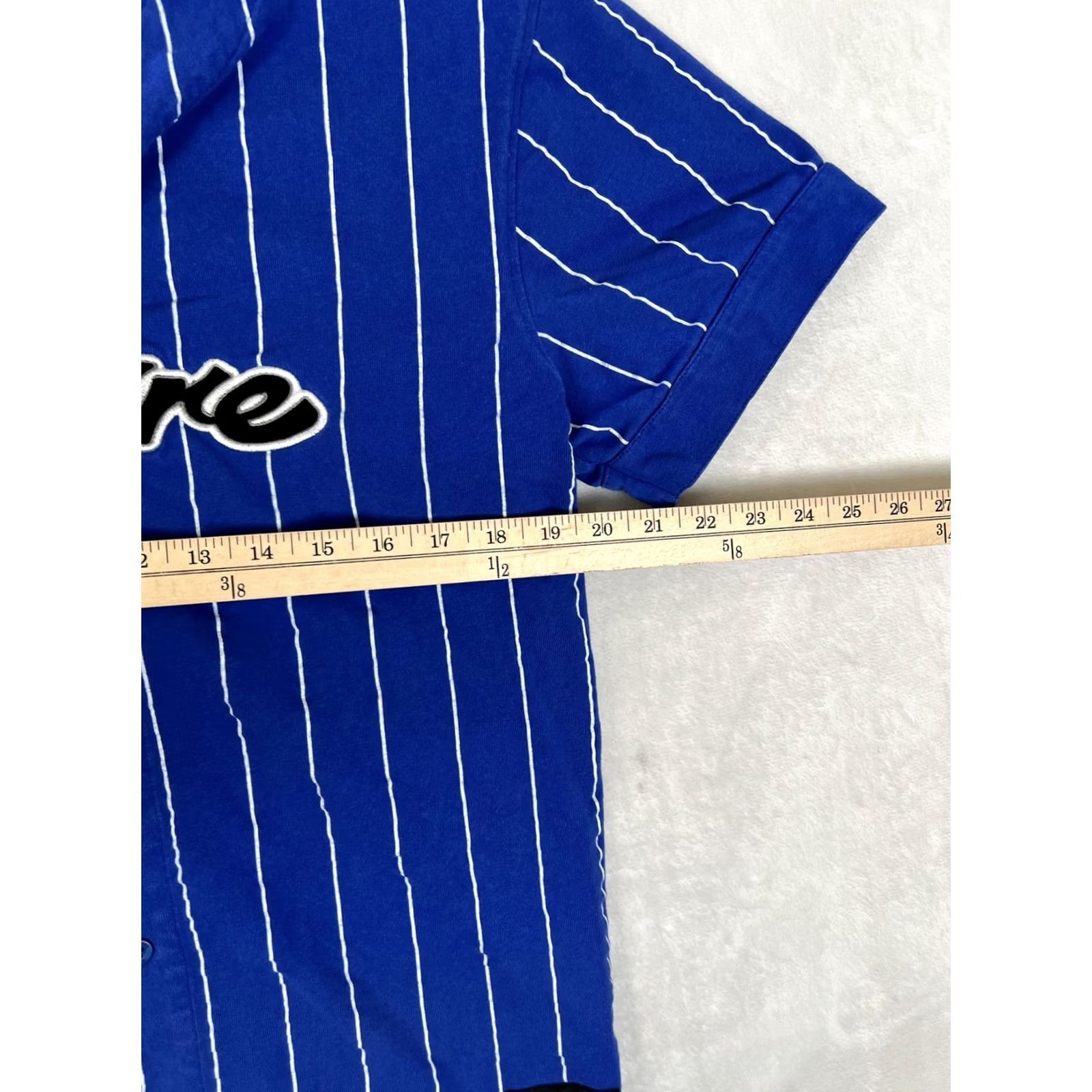 Empyre Empyre Shirt Mens M/L Blue Pinstripe Short Sleeve Baseball Button Up READ Size US M / EU 48-50 / 2 - 5 Thumbnail