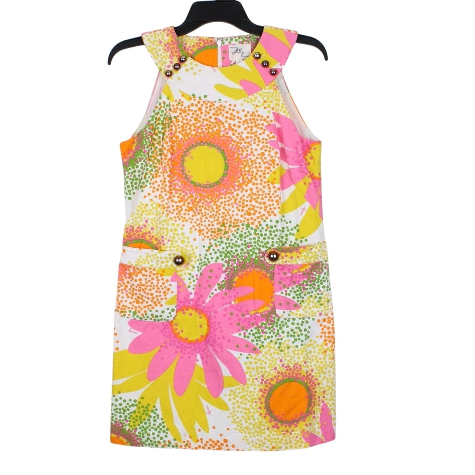 Other Milly of New York Vintage 1970s Floral Cotton Dress Size M / US 6-8 / IT 42-44 - 2 Thumbnail