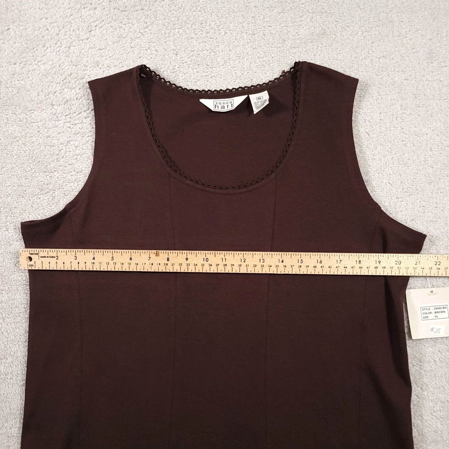 Vintage Keren Hart Shirt Women's XL Brown Sleeveless Tank Top Round Neck Shirt Tank Top Sleepwear? Size XL / US 12-14 / IT 48-50 - 4 Thumbnail