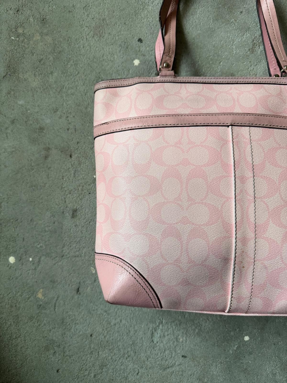 Coach Coach Signature Heritage Stripe Tote Bag Pink Size ONE SIZE - 7 Thumbnail