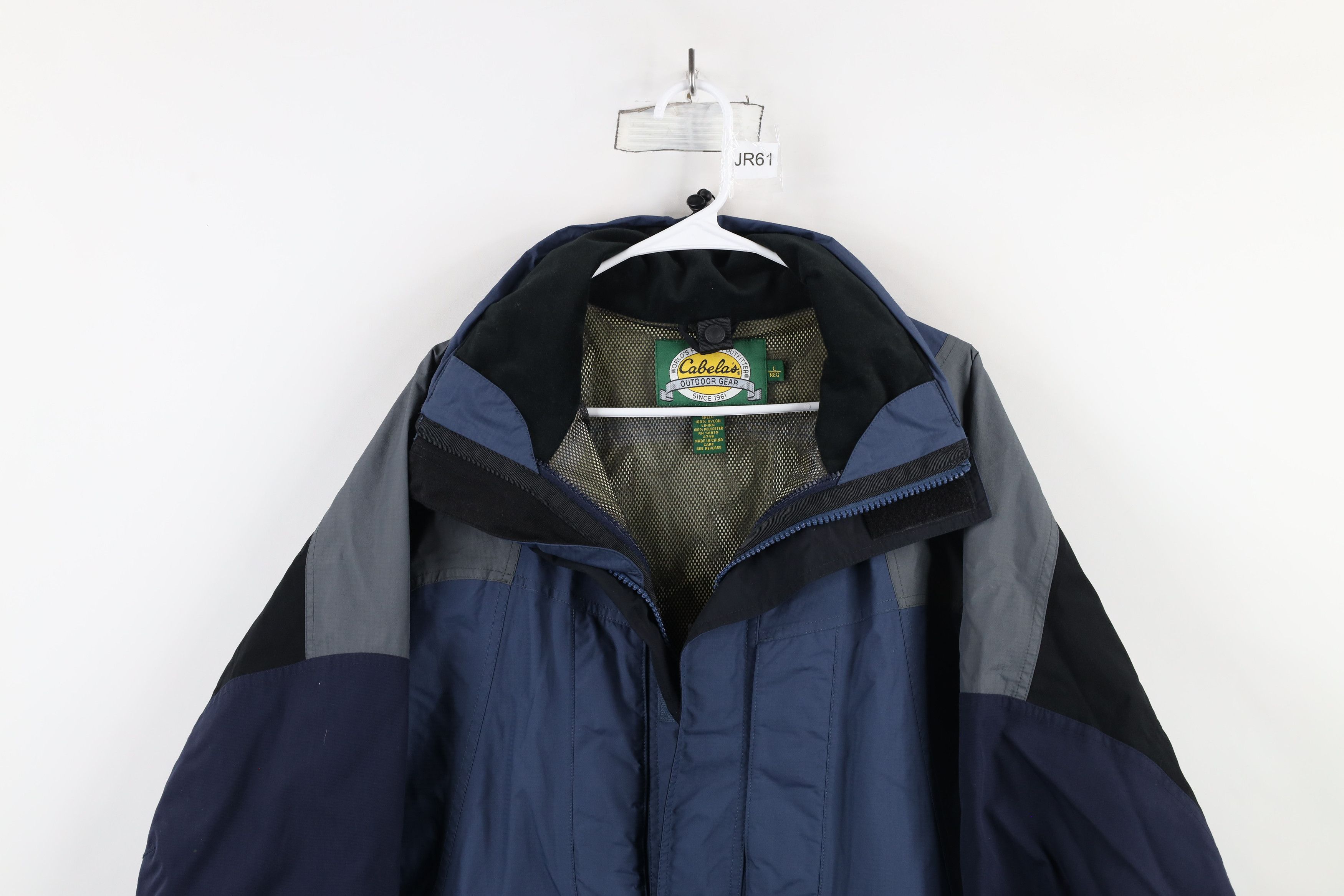 Cabelas × Vintage Vintage 90s Cabelas Waterproof Full Zip Jacket Coat Blue Size US L / EU 52-54 / 3 - 2 Thumbnail