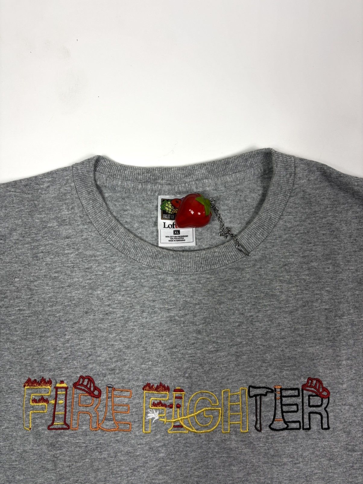 Vintage 1990s Vintage Embroidered “Fire Fighter” Graphic Tee Size US XL / EU 56 / 4 - 3 Thumbnail