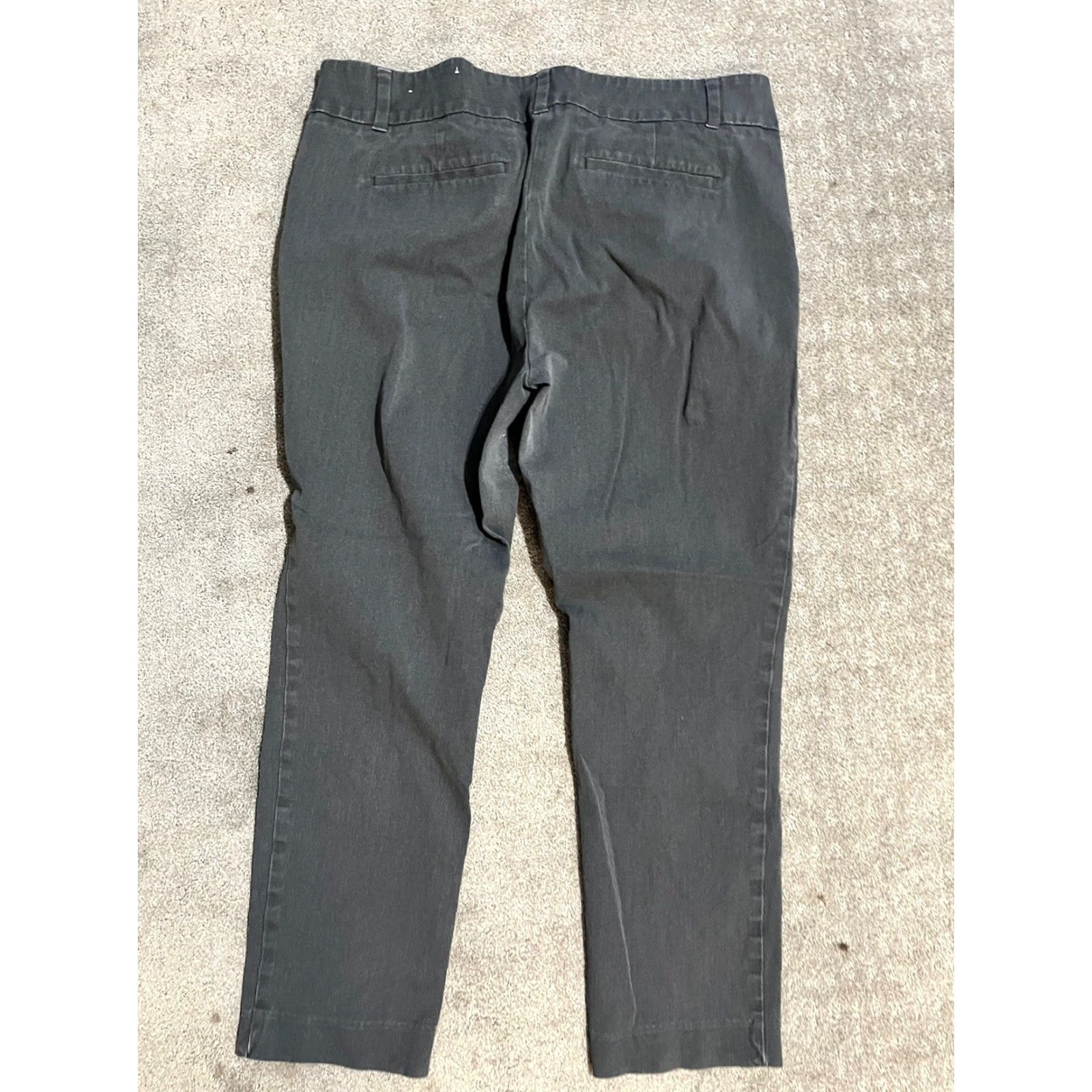 Ann Taylor Ann Taylor LOFT Modern Chino Pants 14 Gray Skinny Crop Business Casual Womens Size 36" / US 14 / IT 50 - 3 Thumbnail