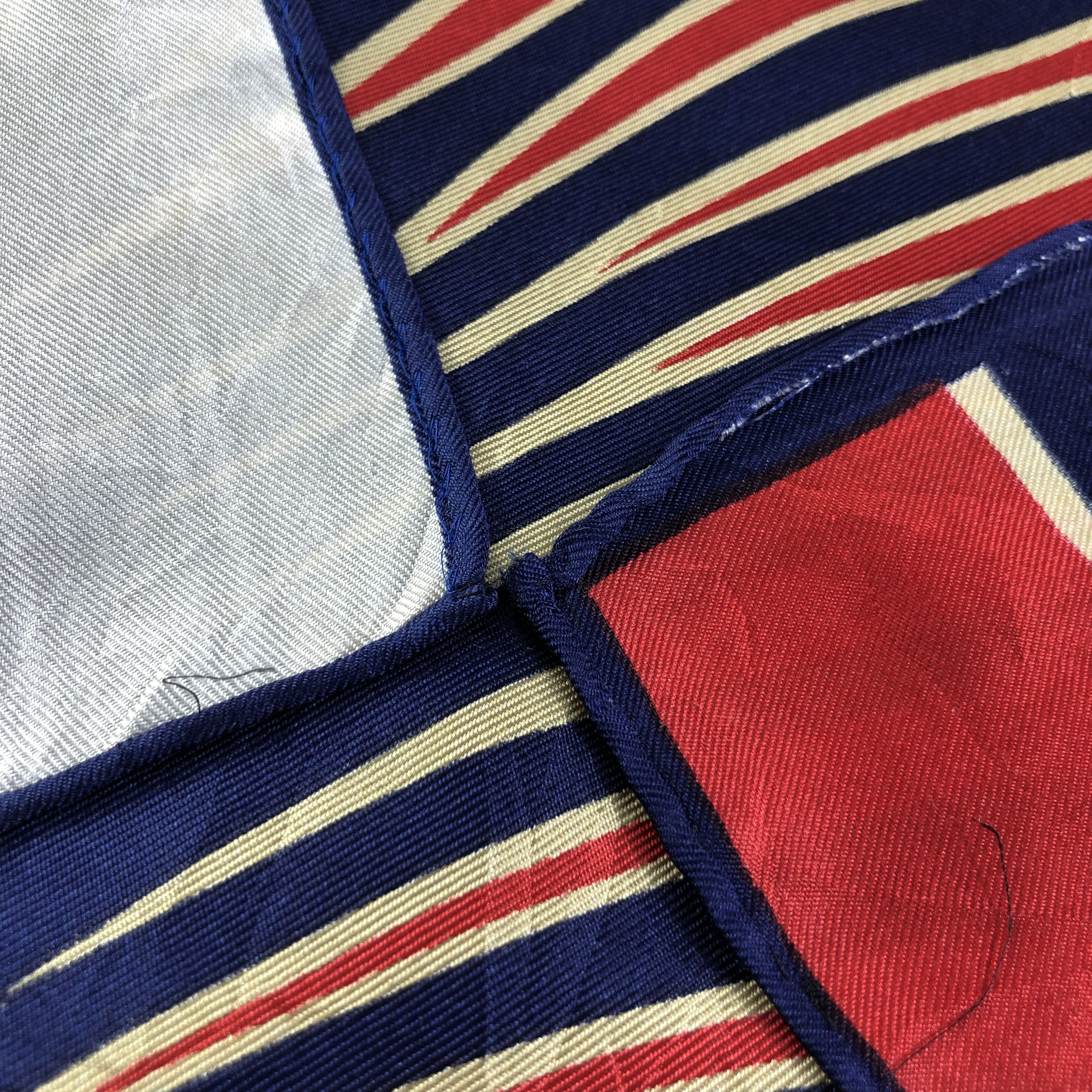 Japanese Brand Vintage Abstract Design Hand Rolled Silk Scarf M530 Size ONE SIZE - 3 Thumbnail