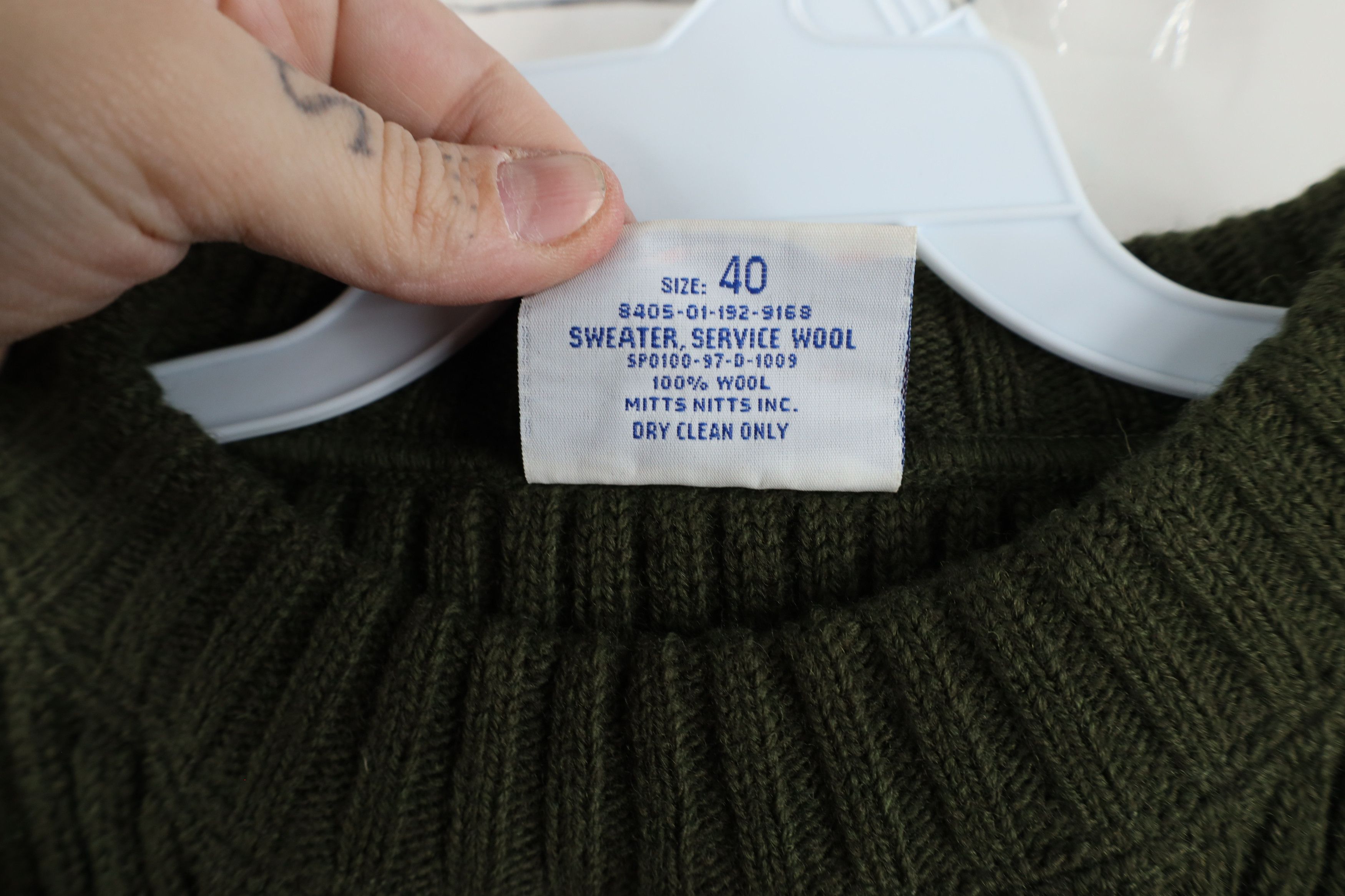 Vintage Vintage 90s Military Ribbed Knit Commando Sweater Green USA Size US L / EU 52-54 / 3 - 10 Thumbnail