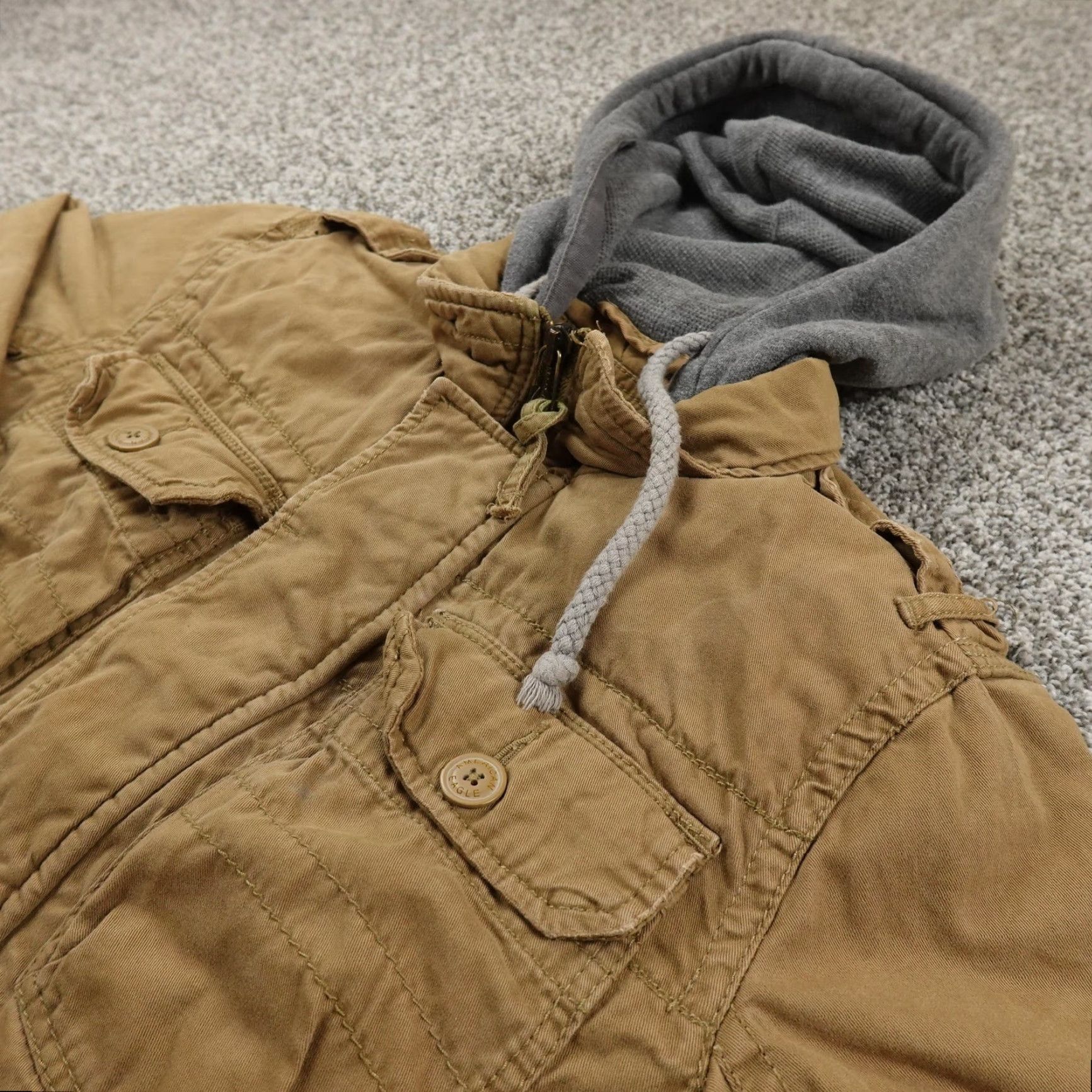 American Eagle Outfitters American Eagle Jacket Mens S Brown Thermal Hool Field Utility Canvas Chore Coat Size US S / EU 44-46 / 1 - 2 Thumbnail